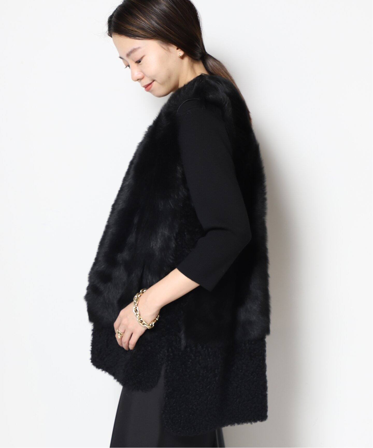 KARL DONOGHUE/カールドノヒュー】LAMBSKIN ジレ（BLACK、NAVY）（ジレ 