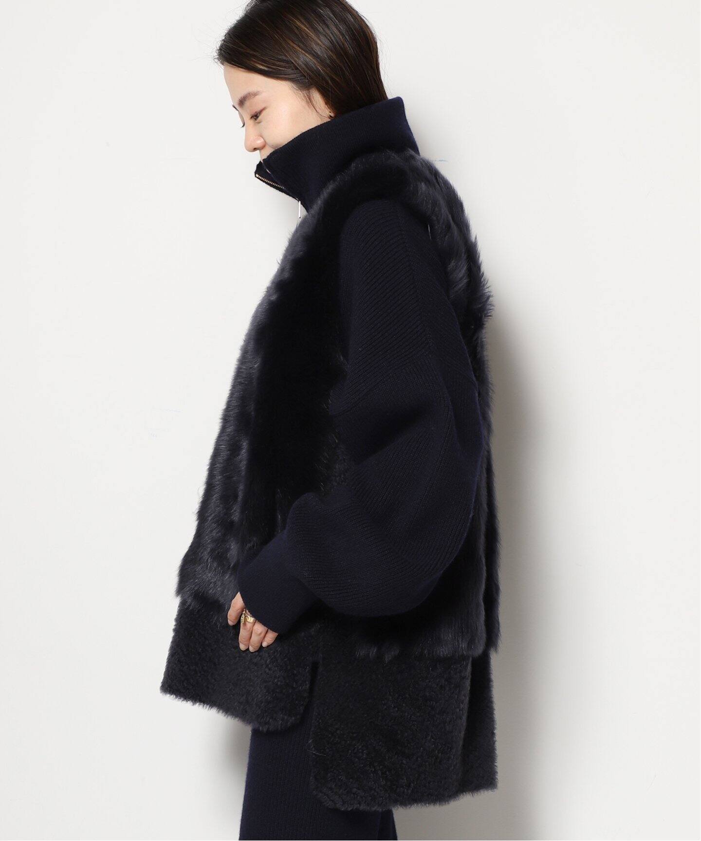 KARL DONOGHUE/カールドノヒュー】LAMBSKIN ジレ（BLACK、NAVY 