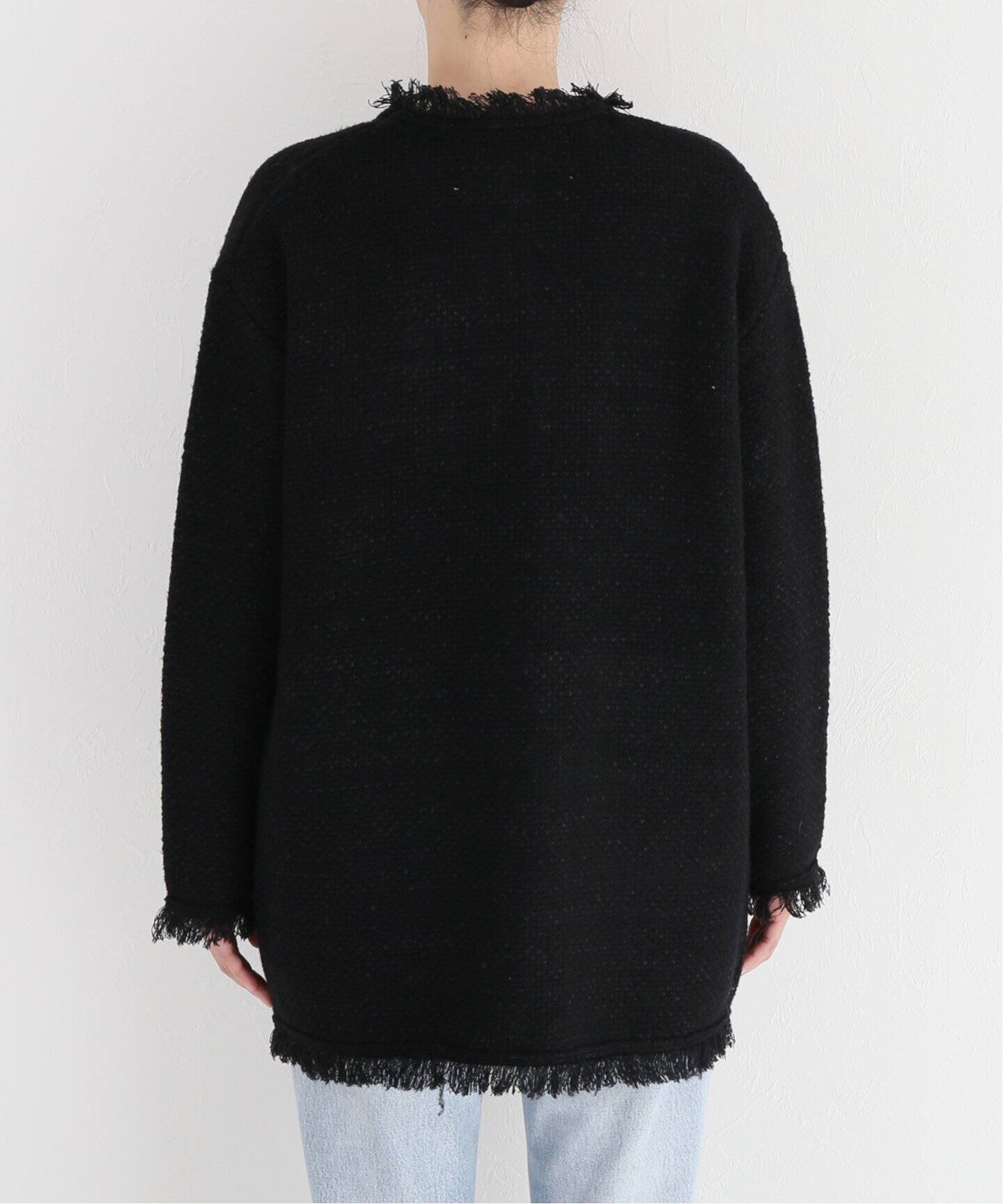 ADAWAS/アダワス】KNIT TWEED ジャケット（ノーカラージャケット 