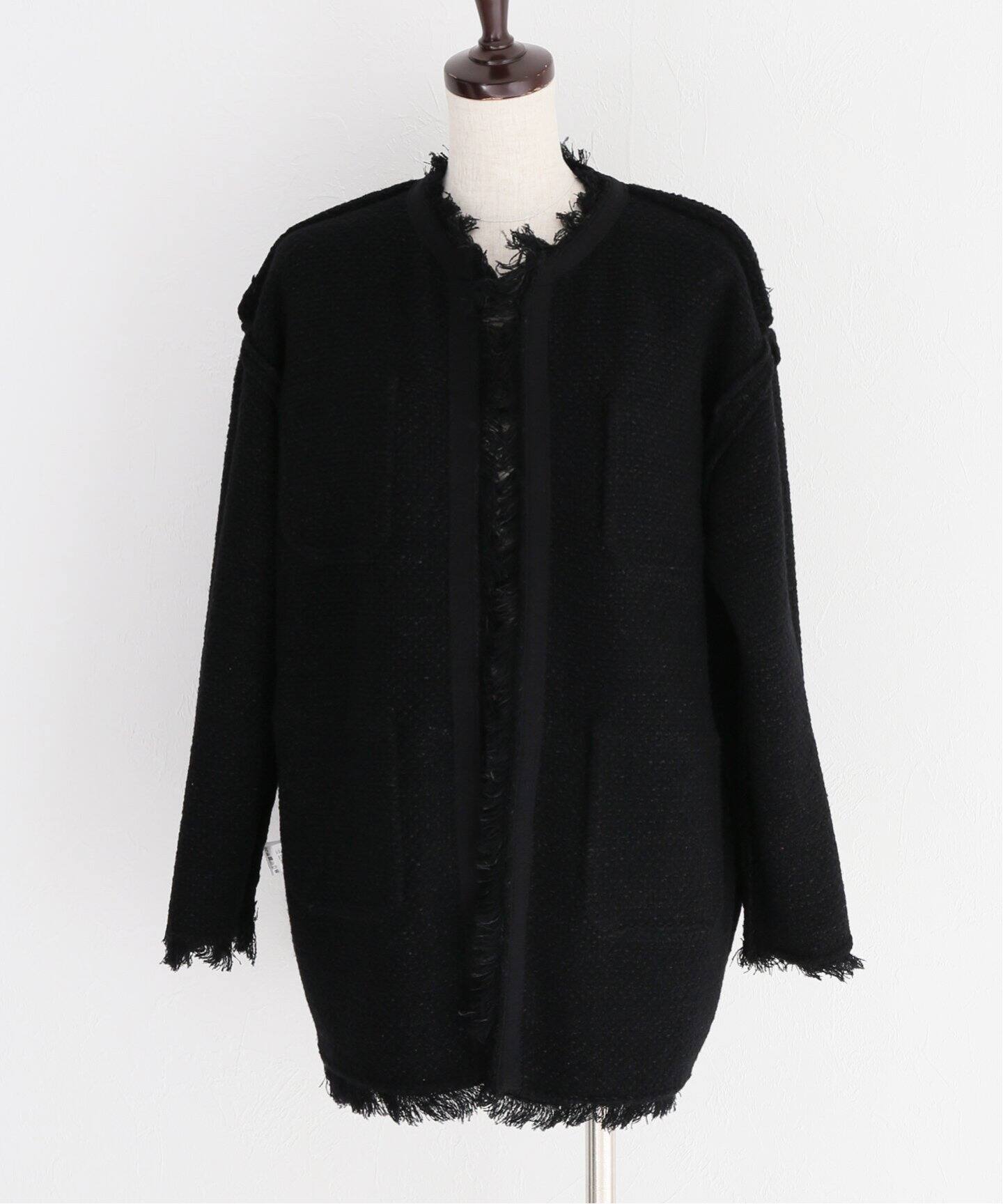ADAWAS/アダワス】KNIT TWEED ジャケット（ノーカラージャケット 