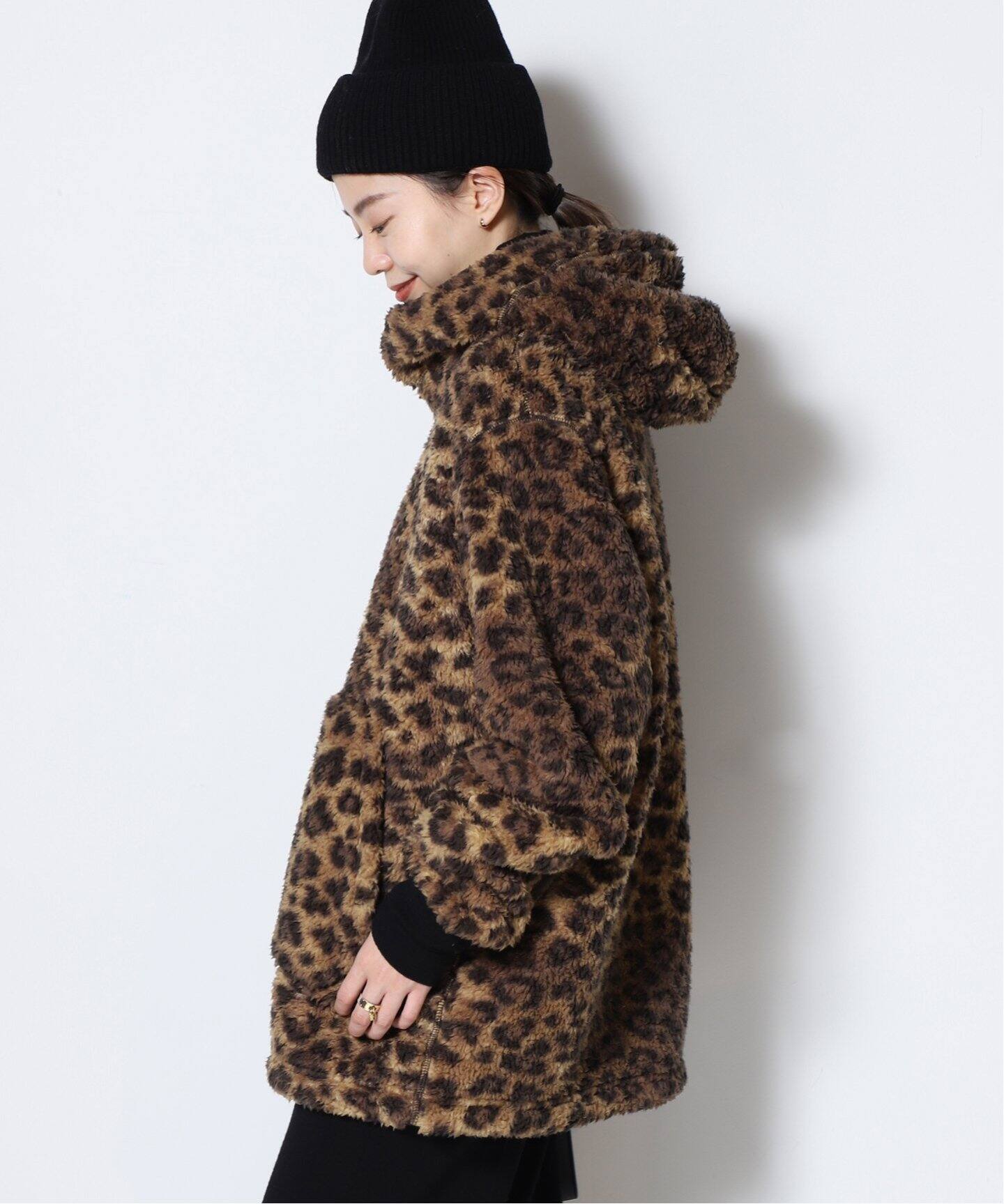 JOHNBULL/ジョンブル】LEOPARD FLEECE ZIP パーカー（ボア・フリース 