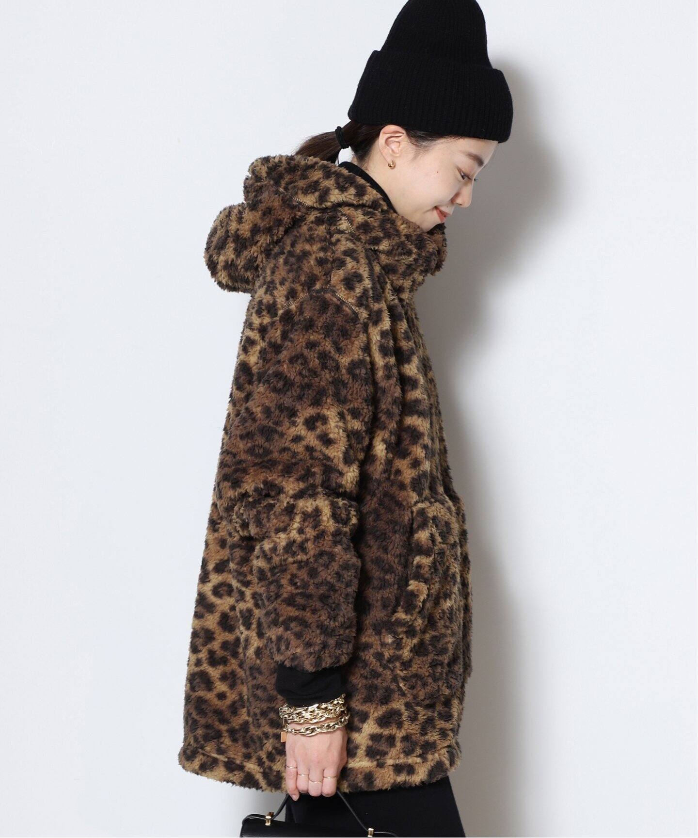 JOHNBULL/ジョンブル】LEOPARD FLEECE ZIP パーカー（ボア・フリース 
