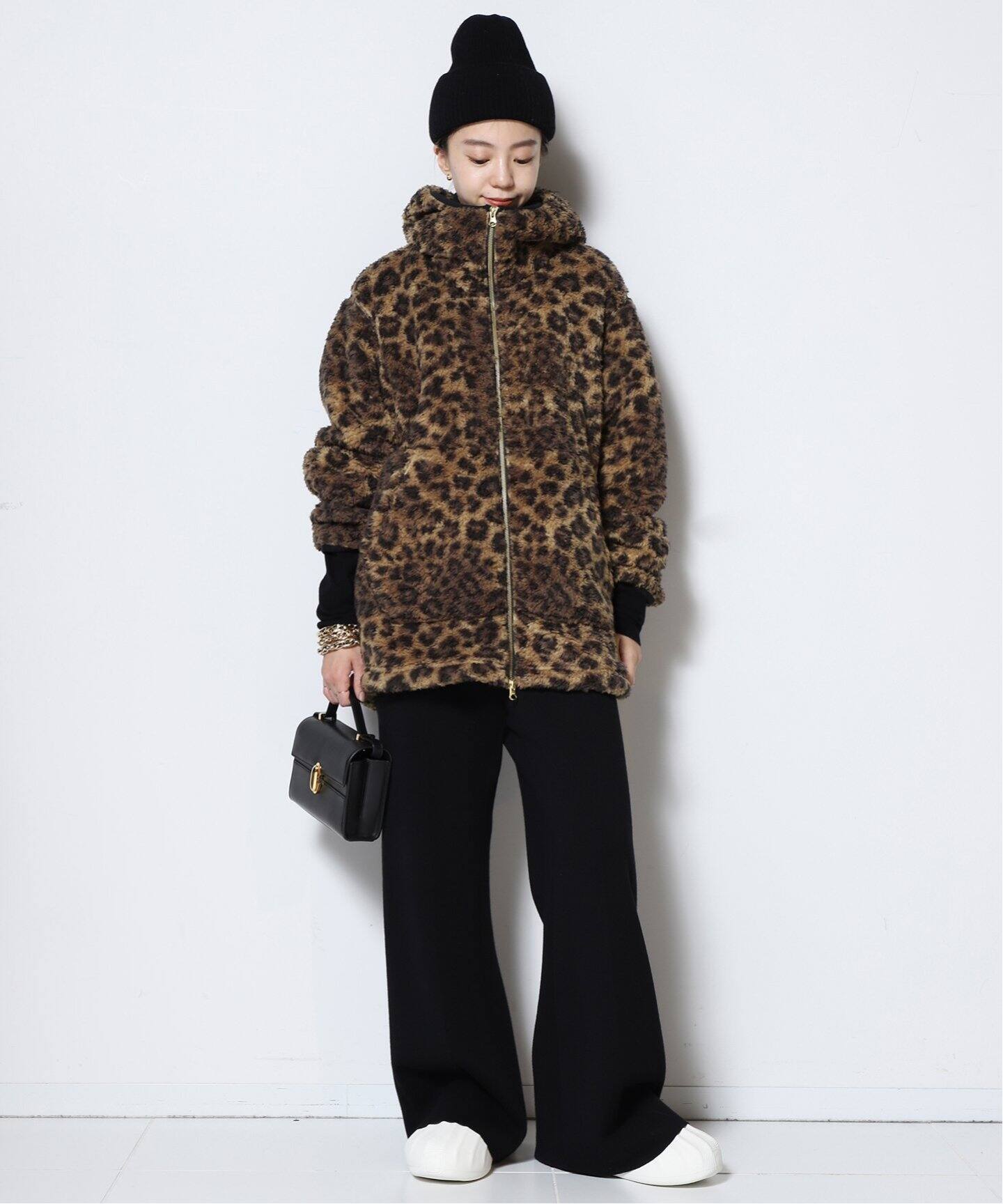 JOHNBULL/ジョンブル】LEOPARD FLEECE ZIP パーカー（ボア・フリース  
