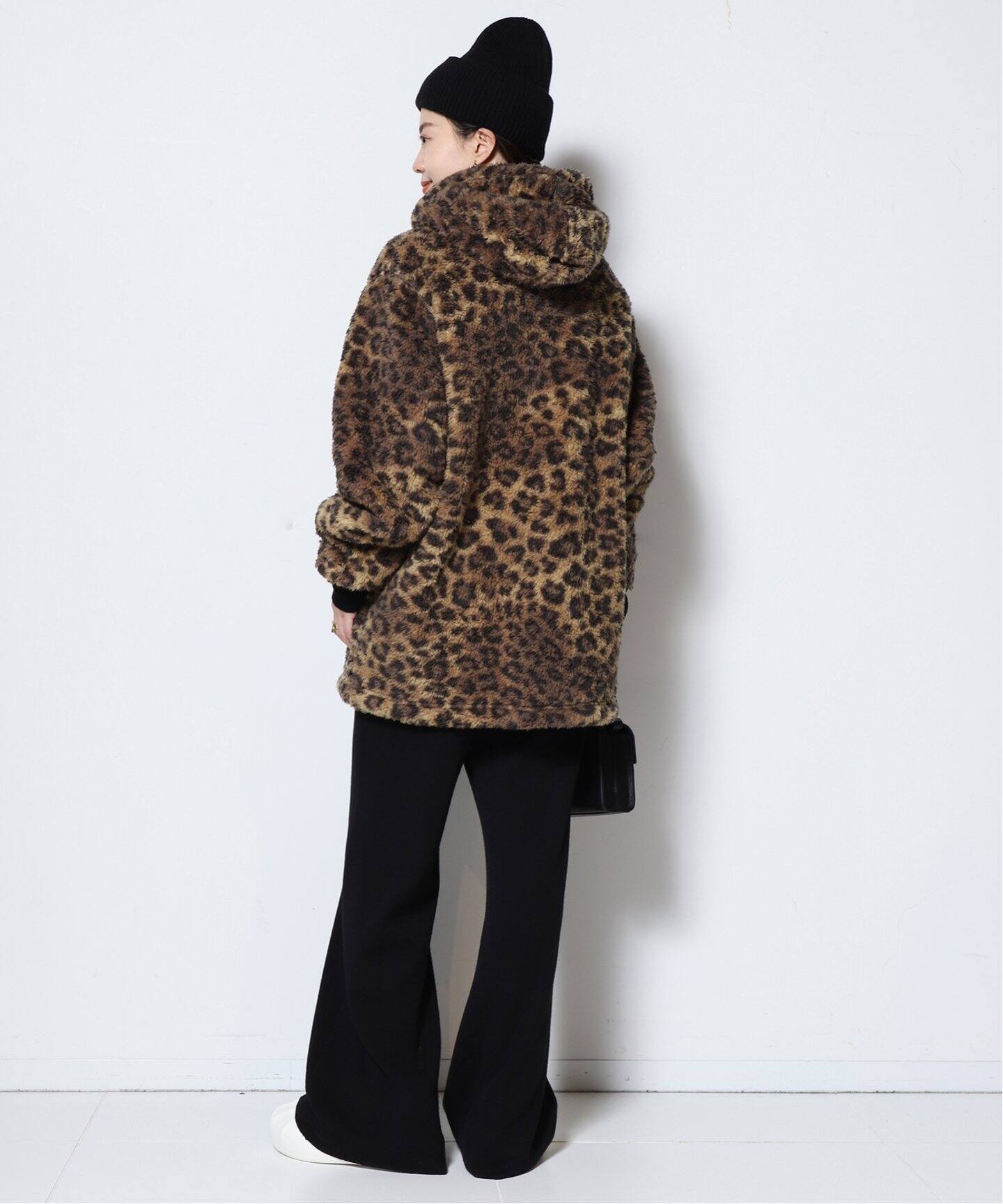JOHNBULL/ジョンブル】LEOPARD FLEECE ZIP パーカー（ボア・フリース 