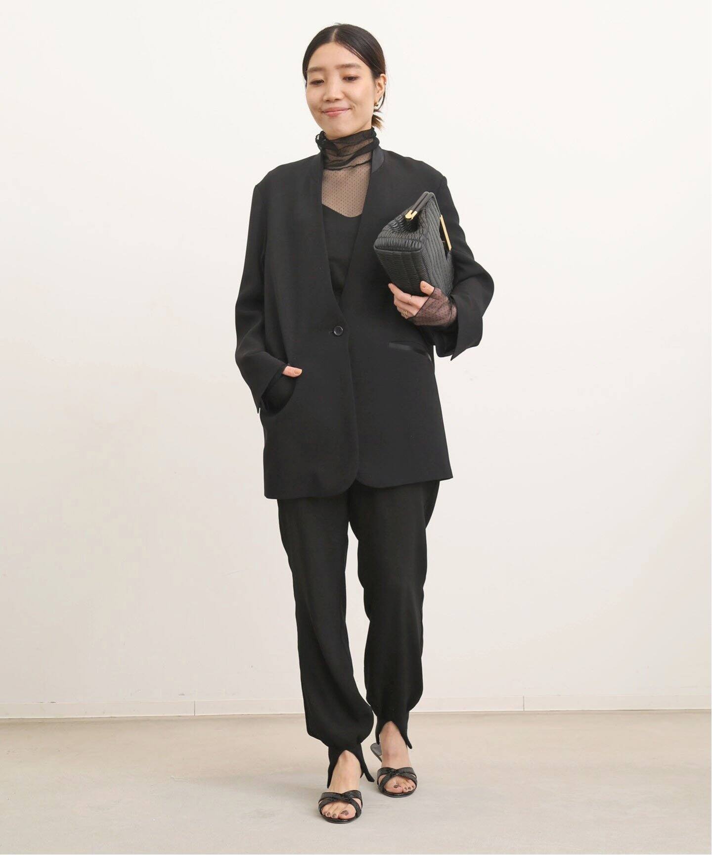 No Collar Relax Jacket（ノーカラージャケット）｜L 