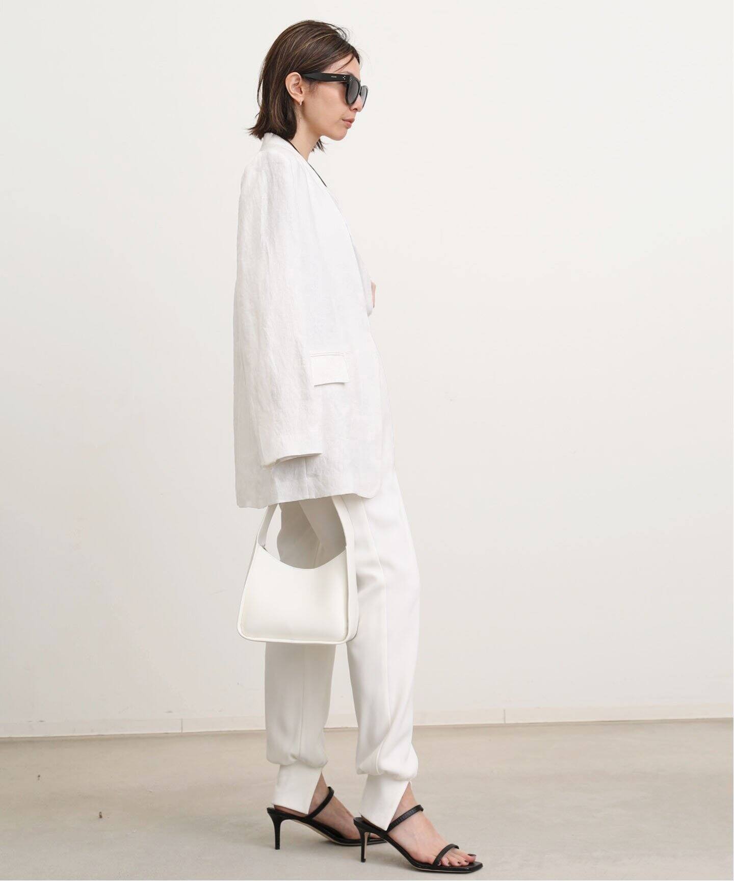 Linen No Collar Jacket（ノーカラージャケット）｜L