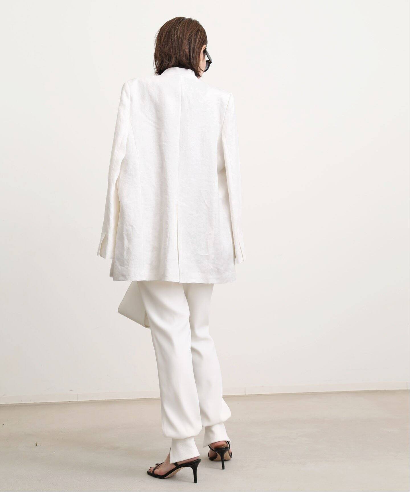 Linen No Collar Jacket（ノーカラージャケット）｜L 
