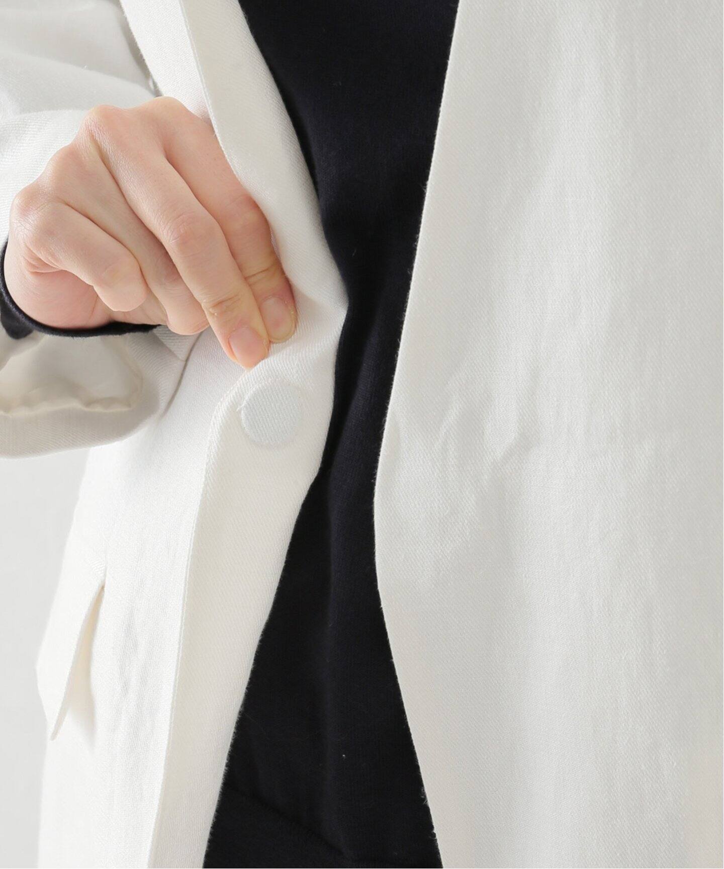 Linen No Collar Jacket（ノーカラージャケット）｜L 