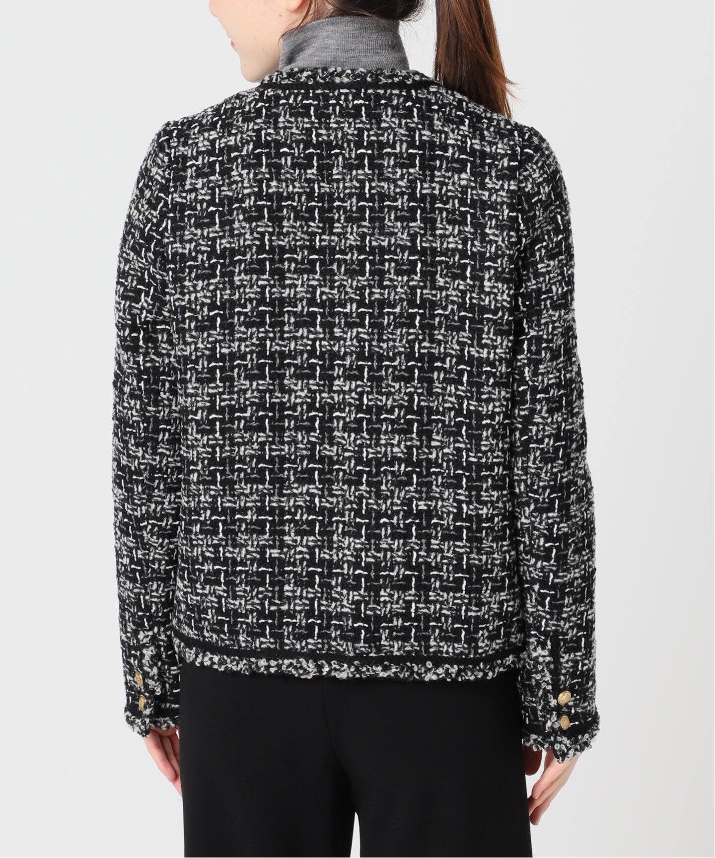 Tweed Jacket(Linton)（ノーカラージャケット）｜L