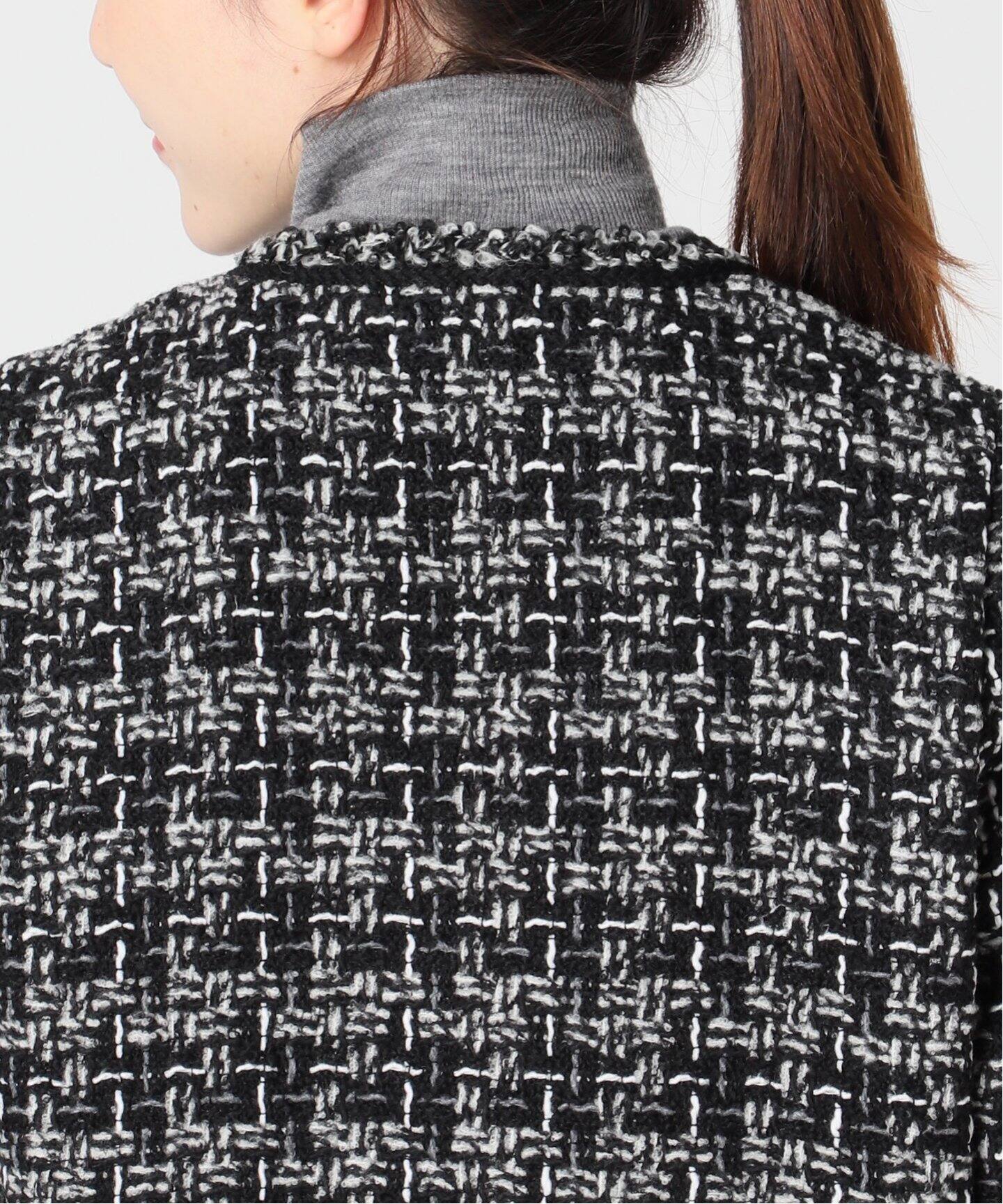 Tweed Jacket(Linton)（ノーカラージャケット）｜L