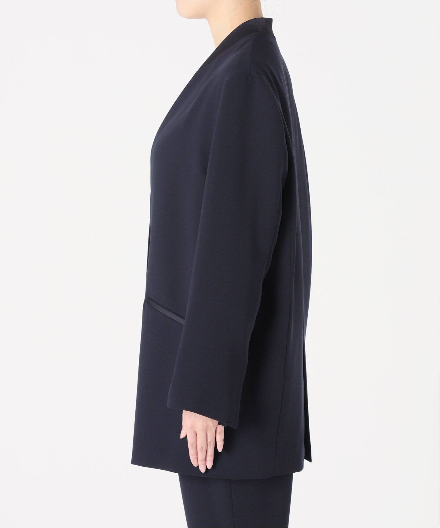 No Collar Relax Jacket(NAVY)（ノーカラージャケット）｜L 