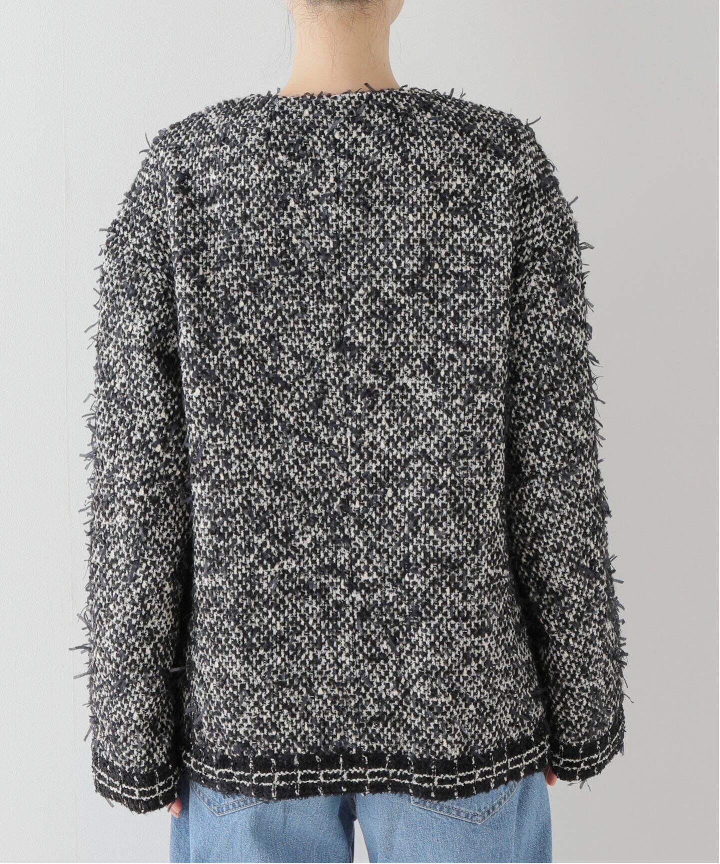CHAUMES Tweed Oversize JK（ノーカラージャケット）｜L