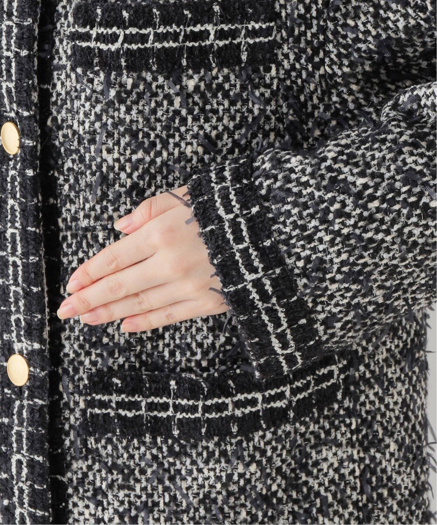 CHAUMES Tweed Oversize JK（ノーカラージャケット）｜L
