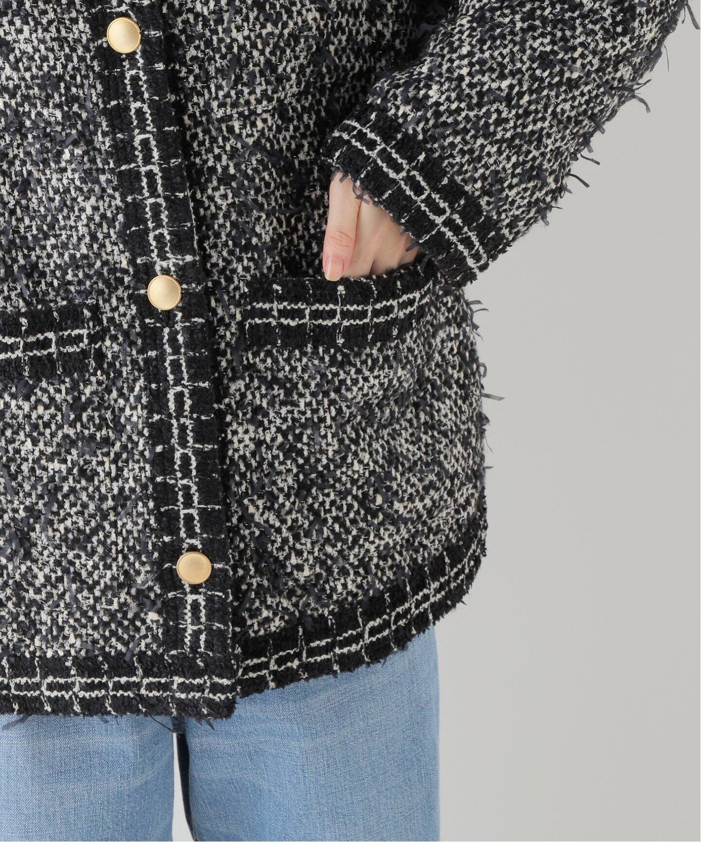 CHAUMES Tweed Oversize JK（ノーカラージャケット）｜L