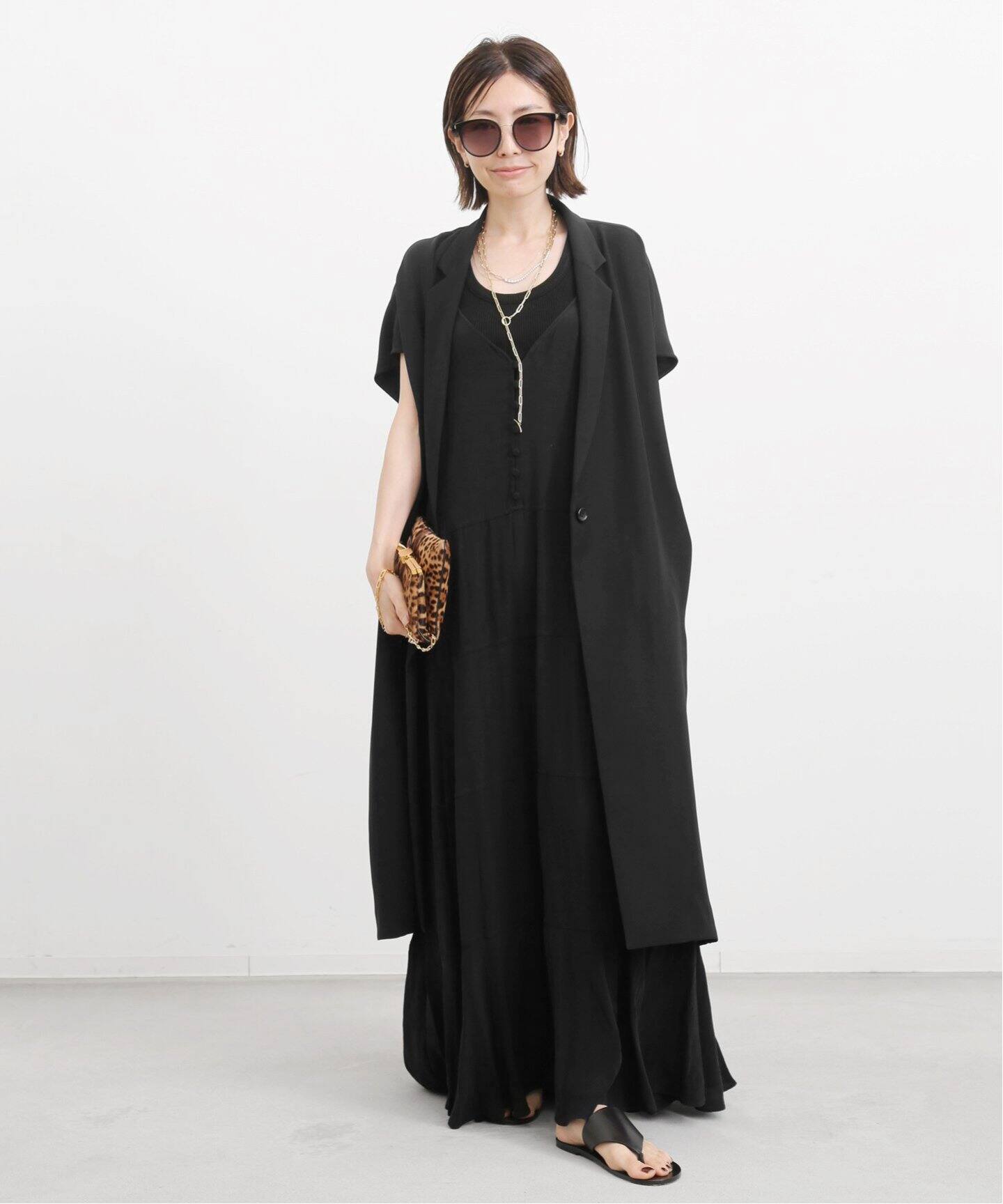 Col Pierrot /コル ピエロ】Georgette Long Vest（ベスト）｜L 