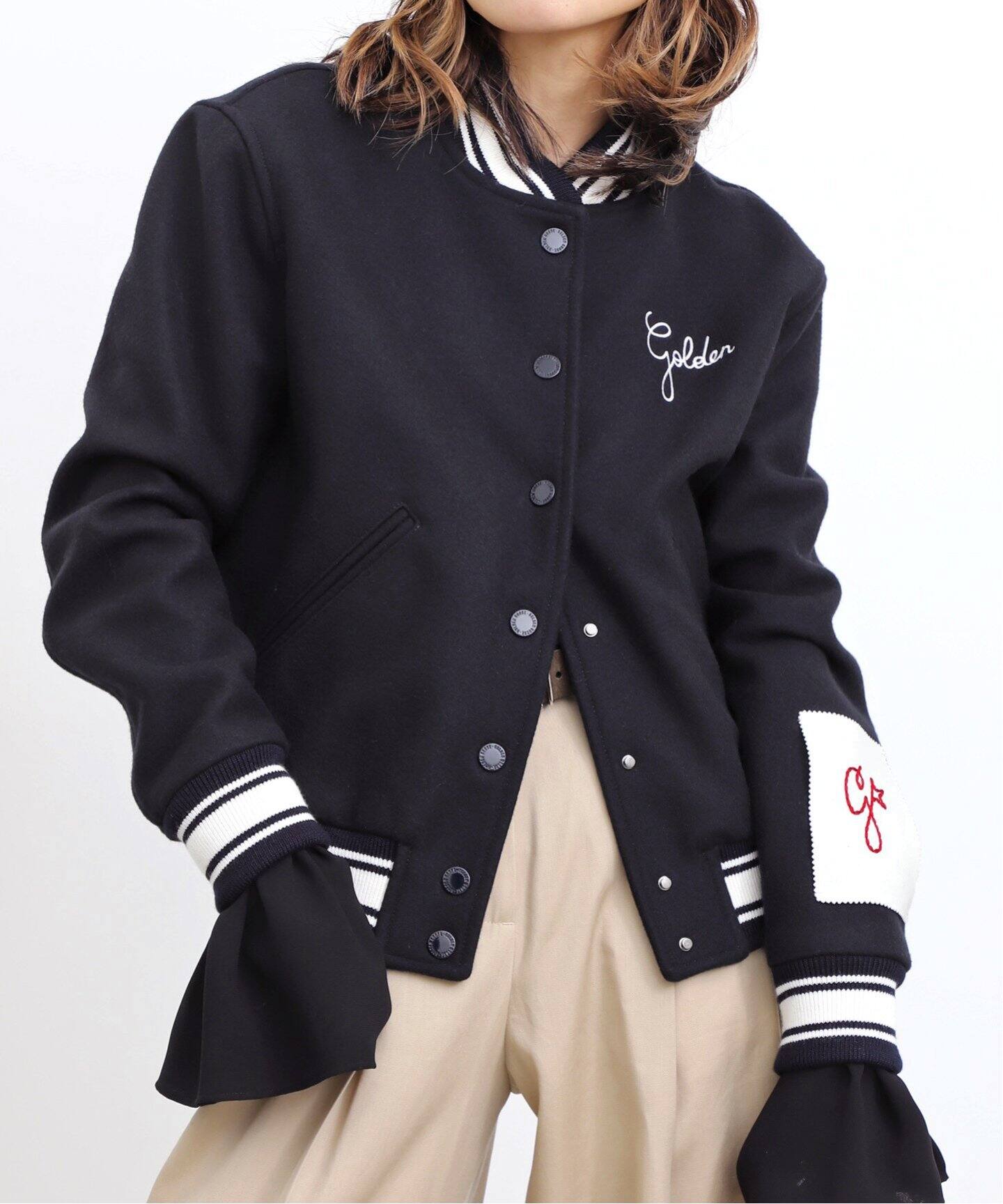 GOLDEN GOOSE/ゴールデン グース】 BOMBER JACKET（スタジャン）｜L  