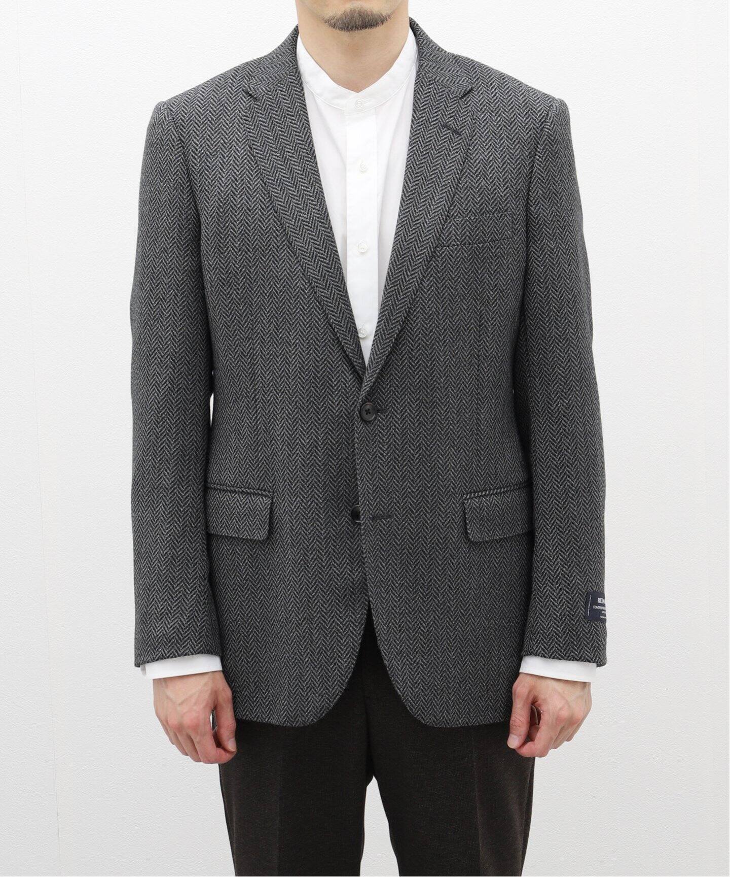 クリ済 デペトリロ ウール ヘリンボーン 2B ジャケット スーツ ネイビー S WEB限定／スーツ／2つボタン／ヘリンボーン／CH22 | SUIT SQUARE