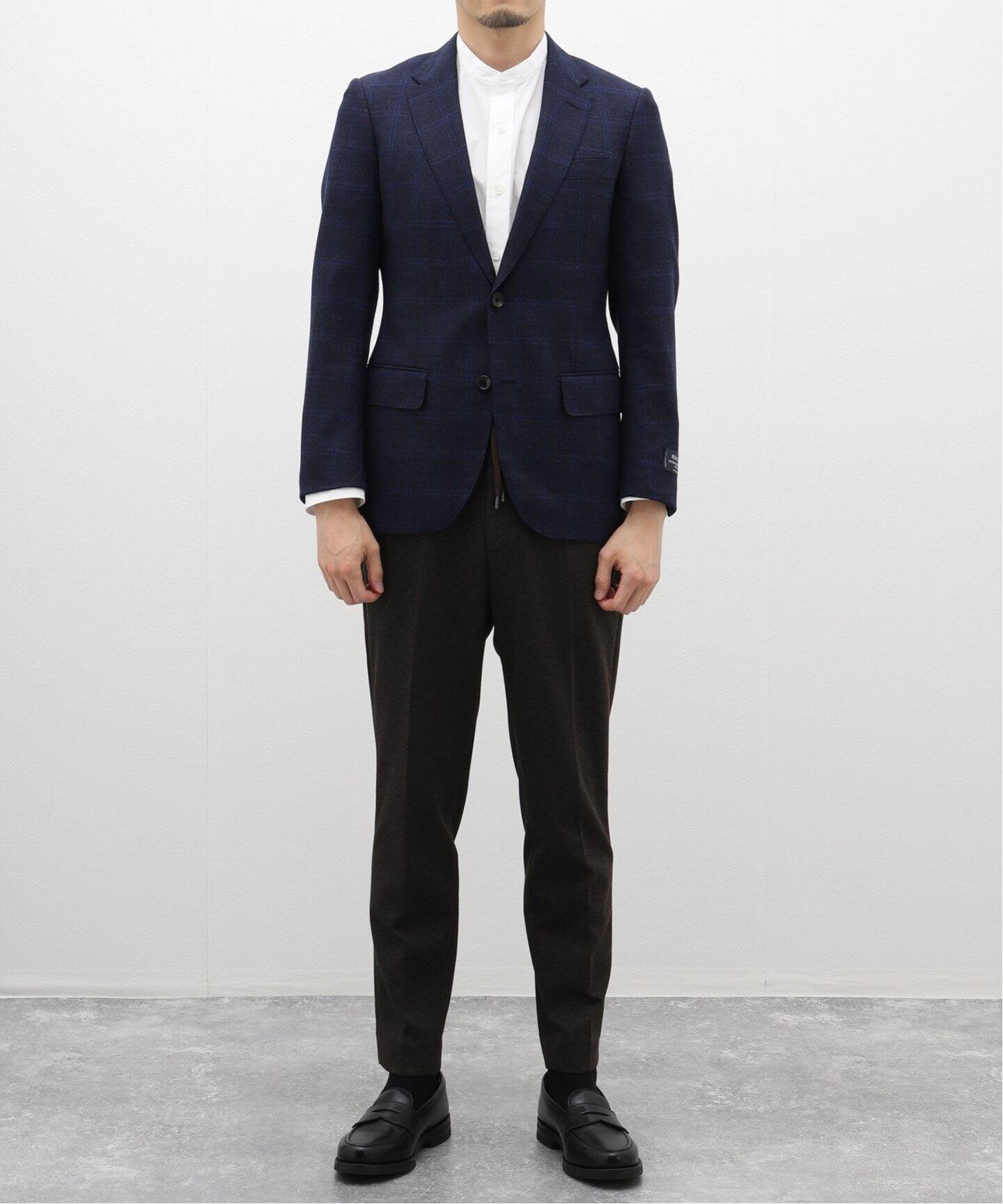 sulvam ダーツ ウインドウペン テーラードジャケット ネイビー（REDA  