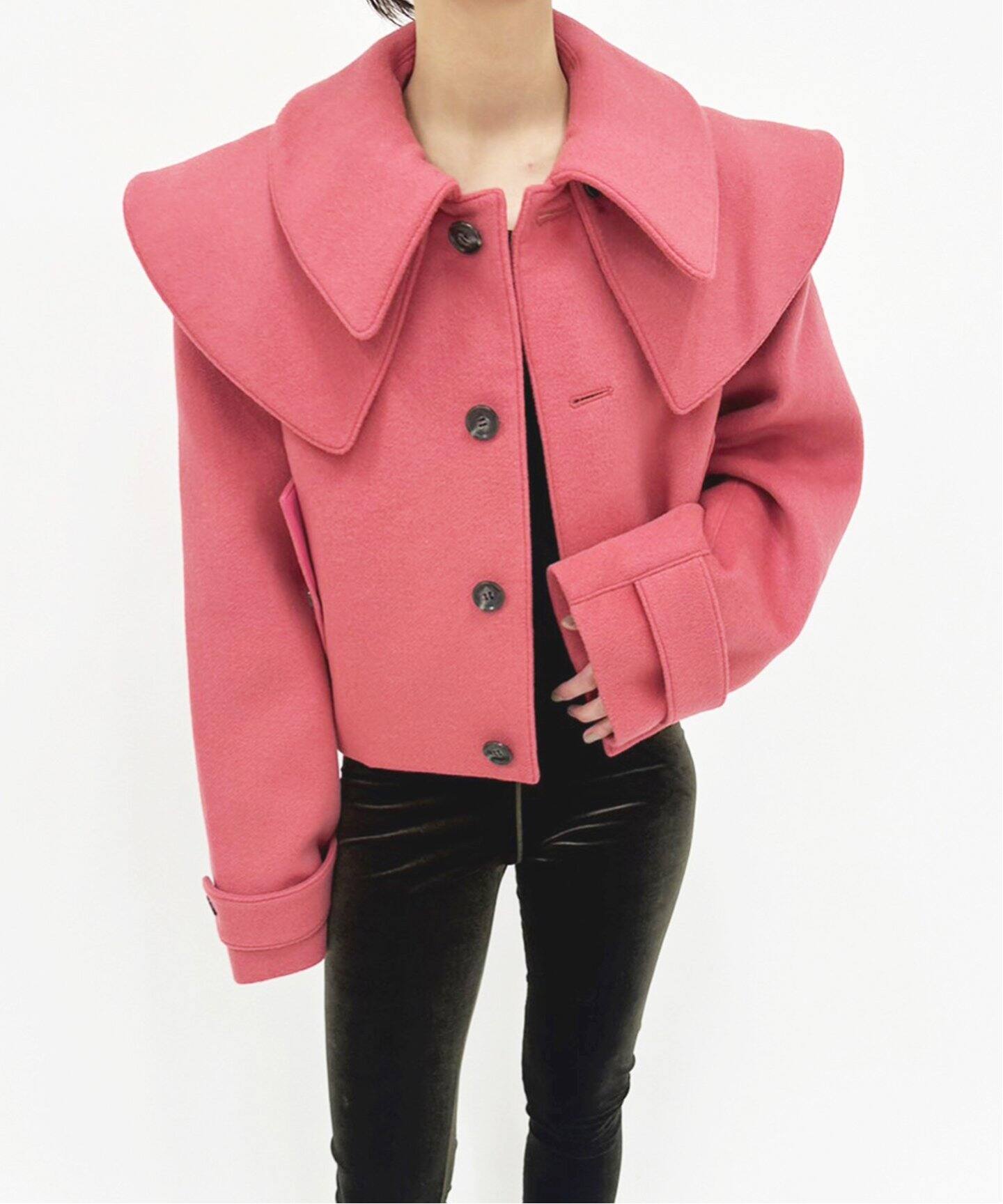 VIVIANO / ヴィヴィアーノ】Double Collar Cropped Jacket（その他  