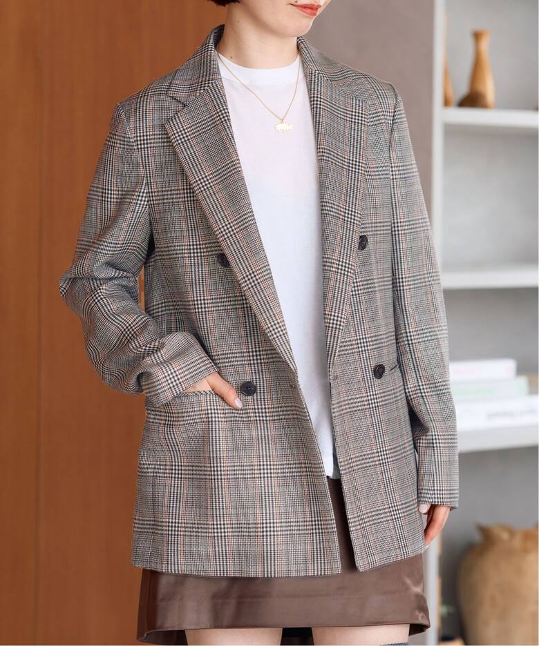 グレンチェック W前ジャケット（テーラードジャケット）｜IENA（イエナ  