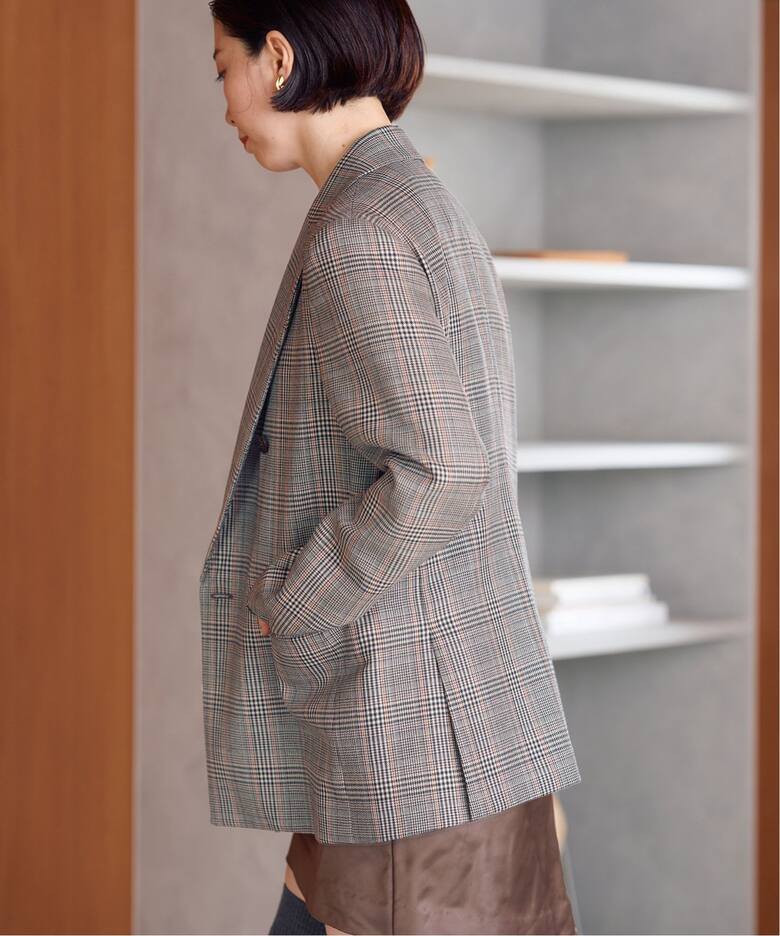 グレンチェック W前ジャケット（テーラードジャケット）｜IENA（イエナ  