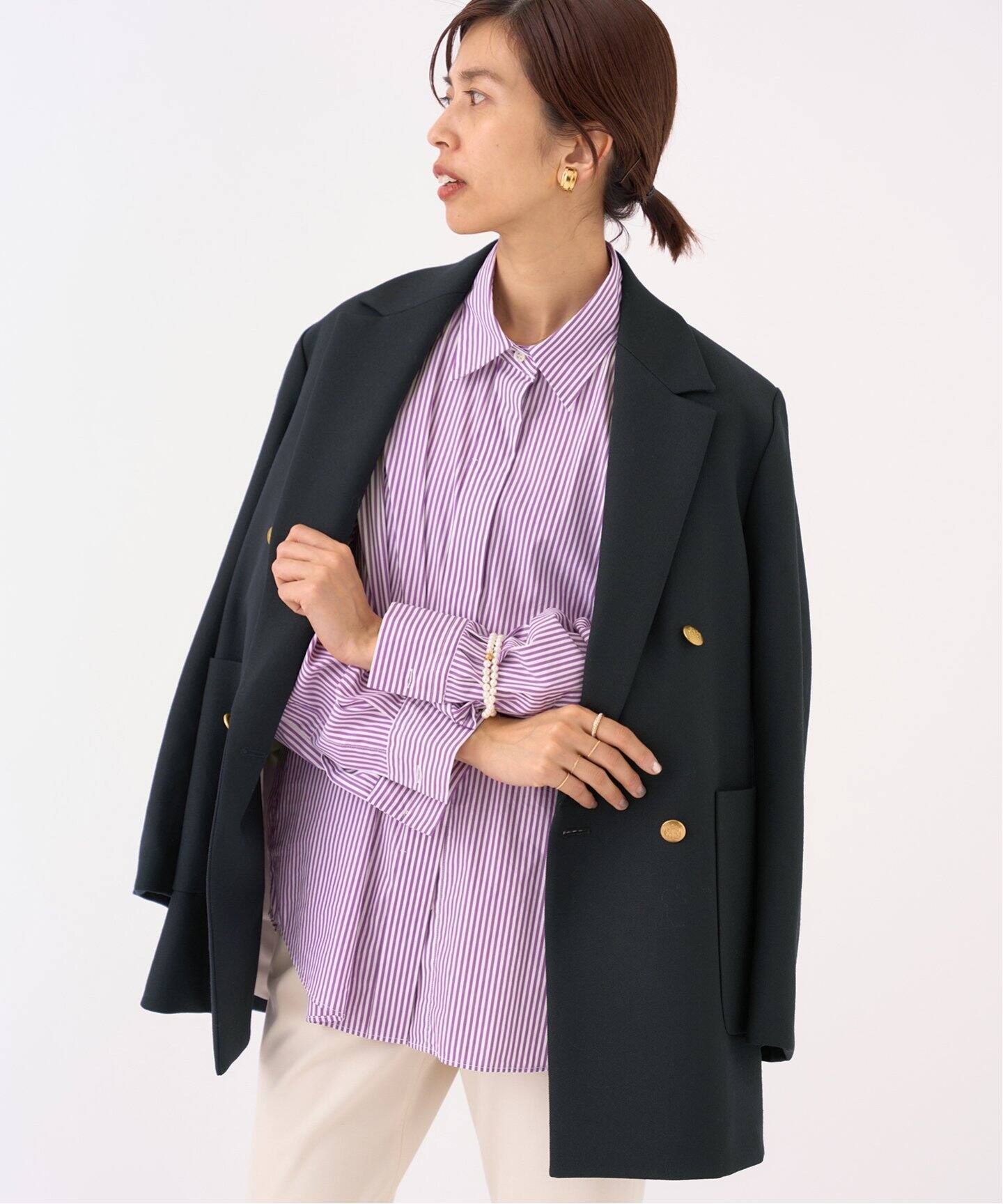 ドライウール W前オーバージャケット（テーラードジャケット）｜IENA 