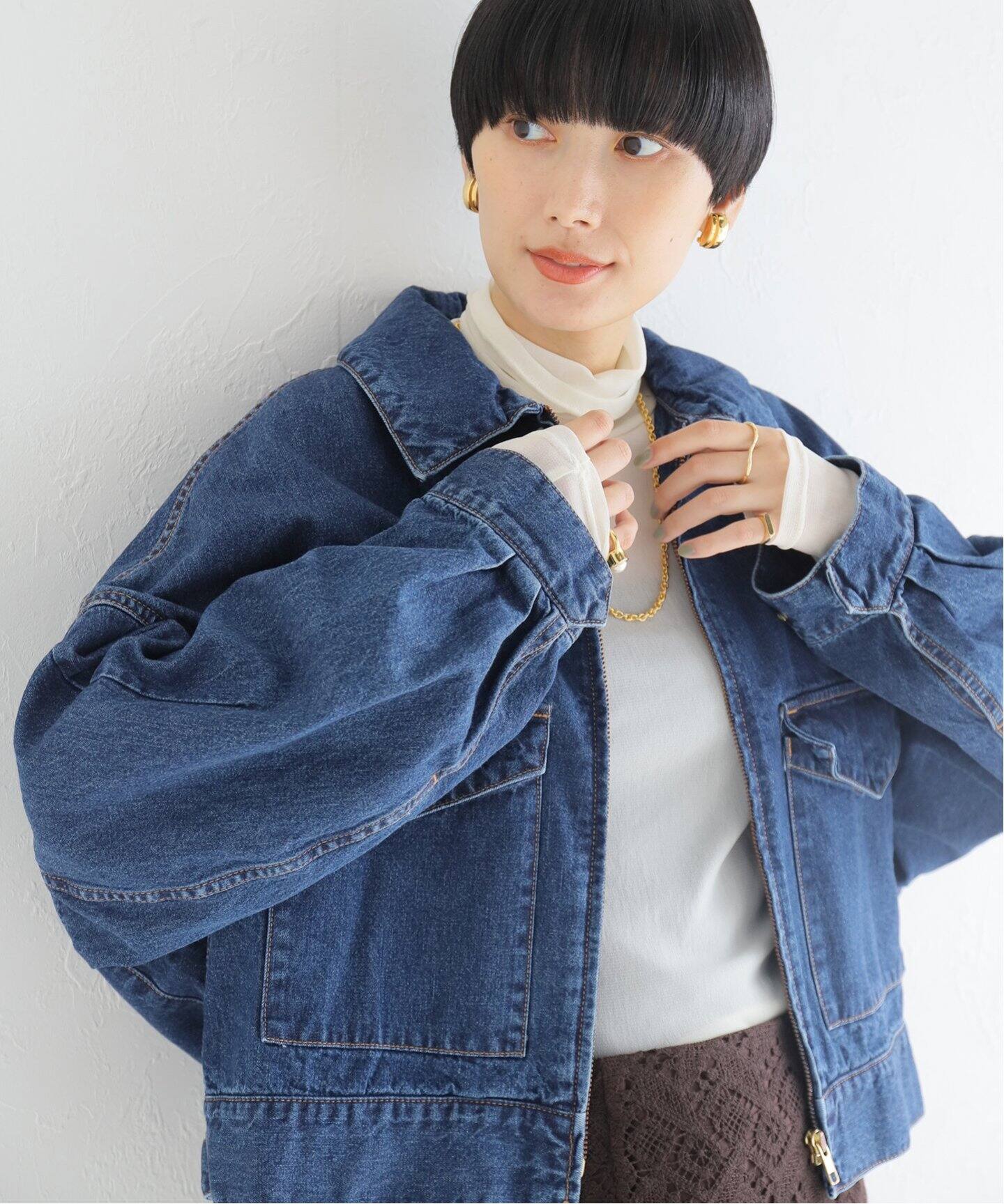 CURRENTAGE/カレンテージ】デニムブルゾン（その他ブルゾン／アウター  