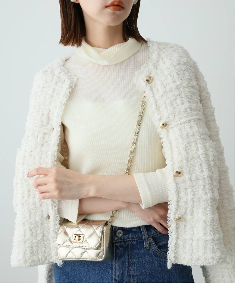 ツィードニットジャケット（ノーカラージャケット）｜SLOBE IENA  