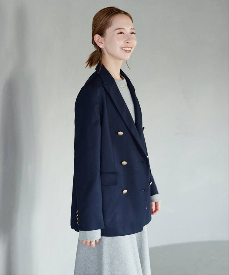 ウール混ダブルブレストジャケット（テーラードジャケット）｜SLOBE  