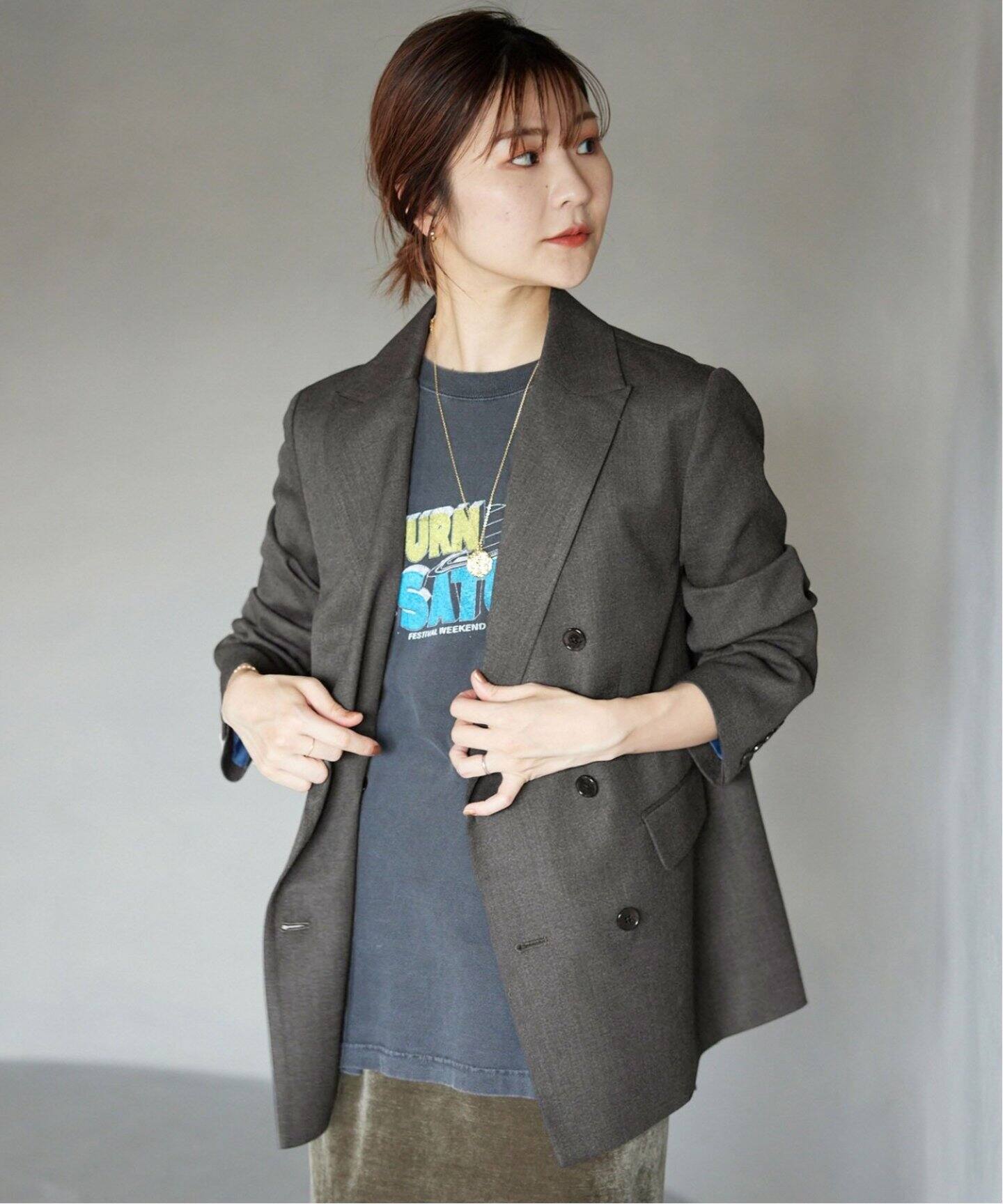 追加》ウール混ダブルブレストジャケット（テーラードジャケット  