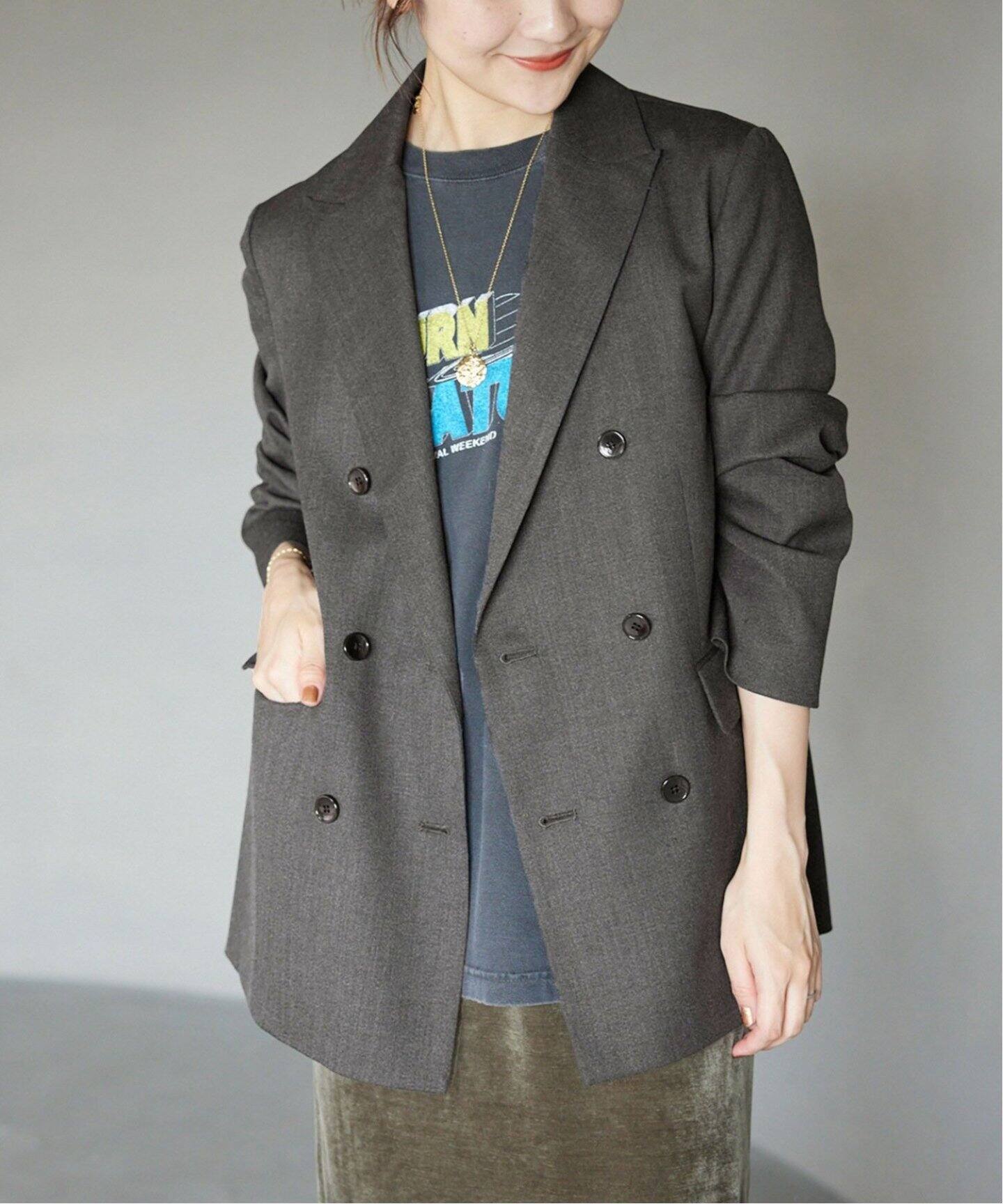 追加》ウール混ダブルブレストジャケット（テーラードジャケット  