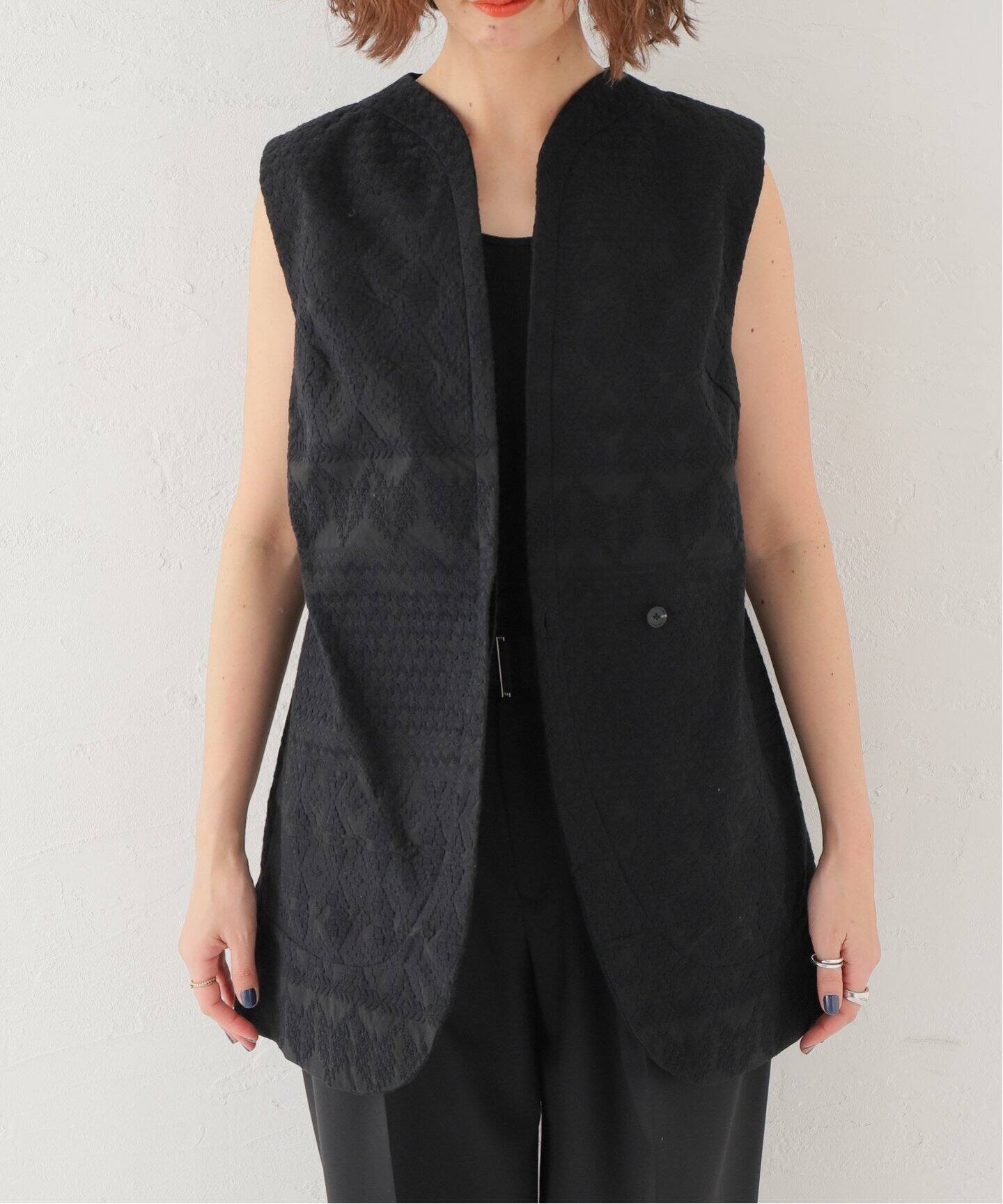 SEEALL/シーオール】別注 LACE SCALE GILET：ベスト（ベスト 
