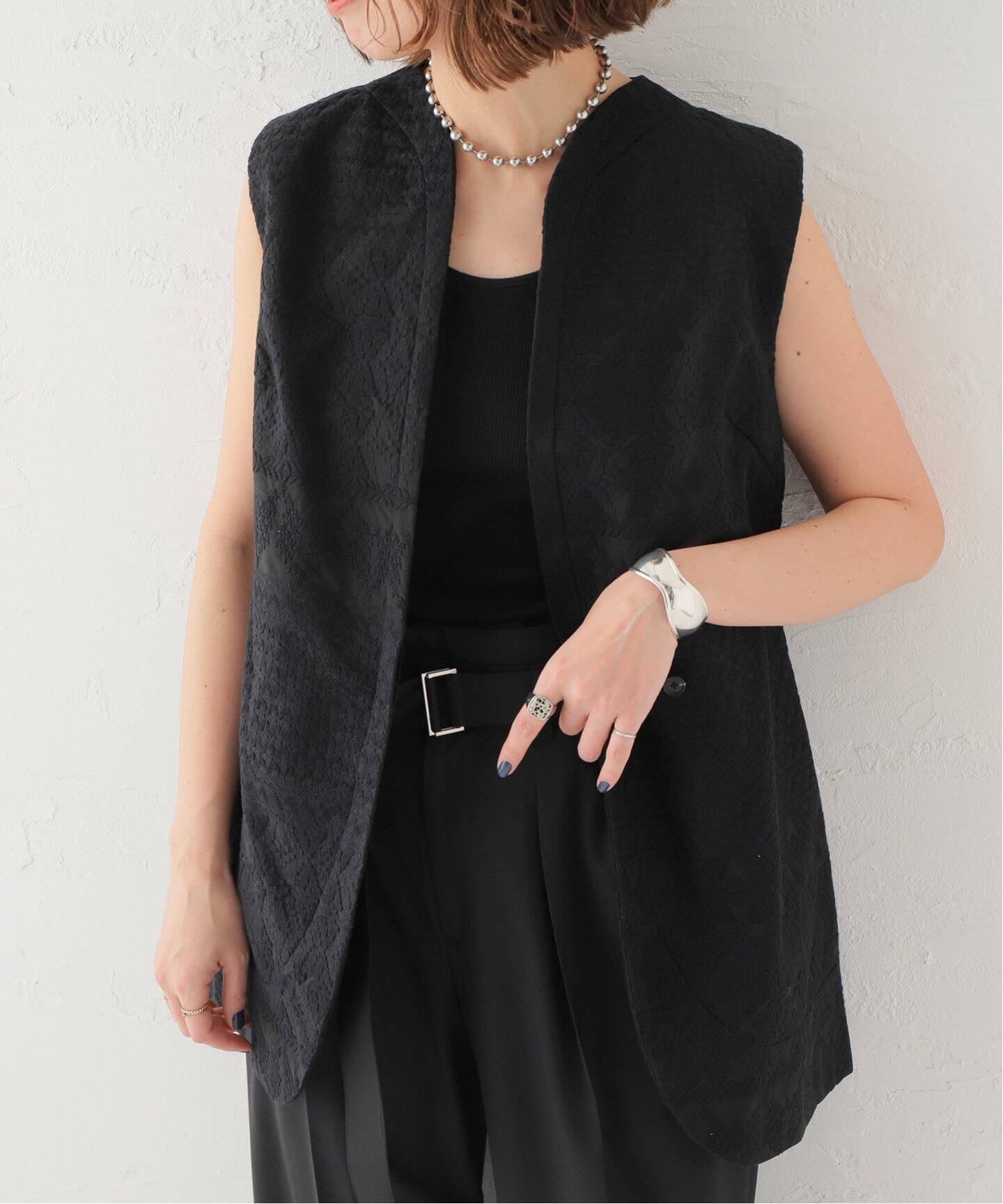 SEEALL/シーオール】別注 LACE SCALE GILET：ベスト（ベスト 