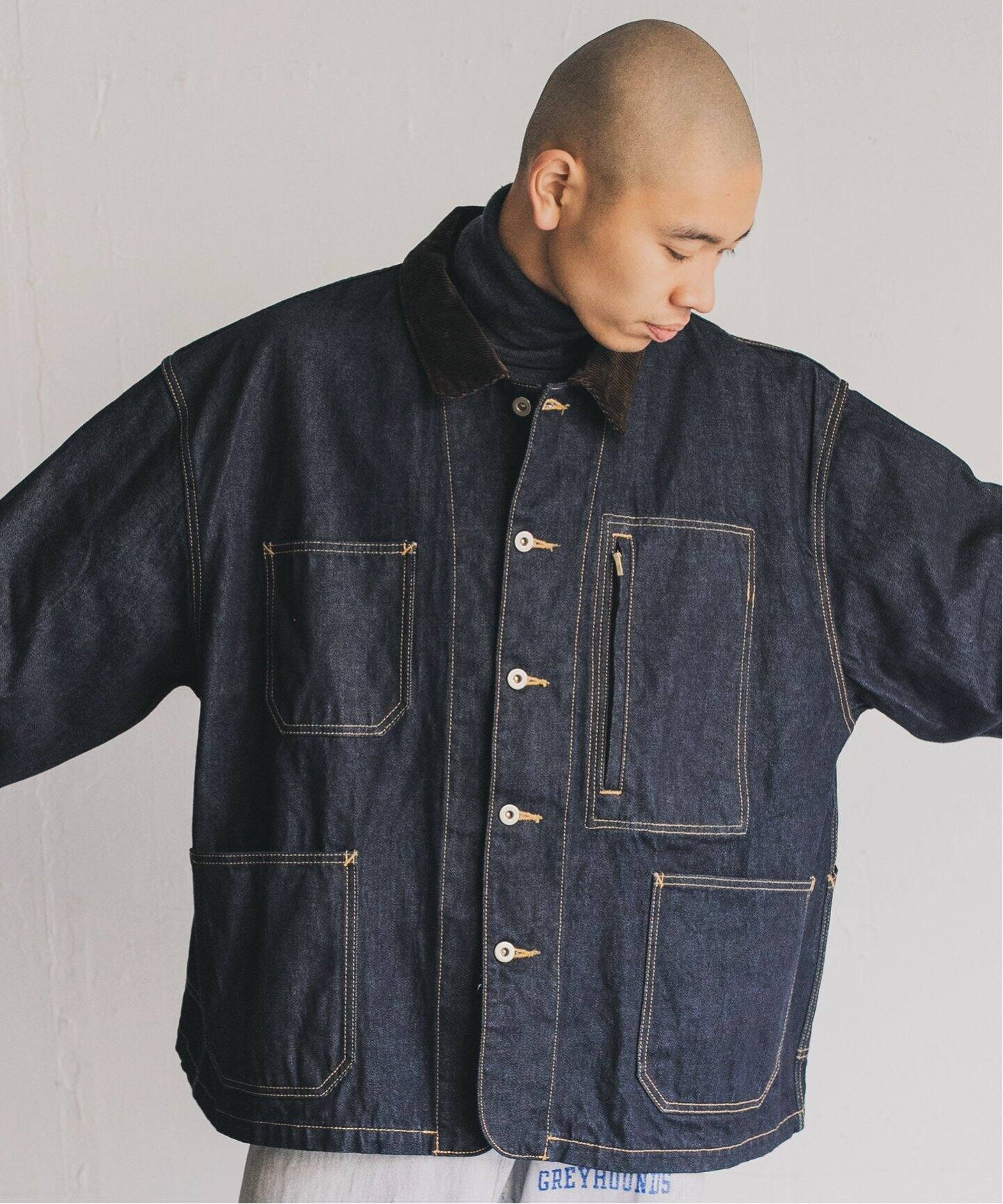 is-ness / イズネス】COVERALL DENIM JACKET（カバーオール）｜L 