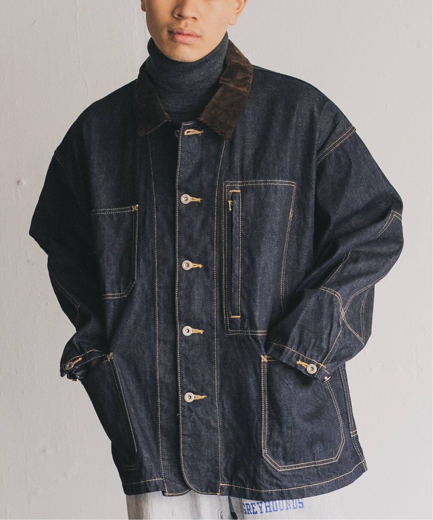 is-ness / イズネス】COVERALL DENIM JACKET（カバーオール）｜L 