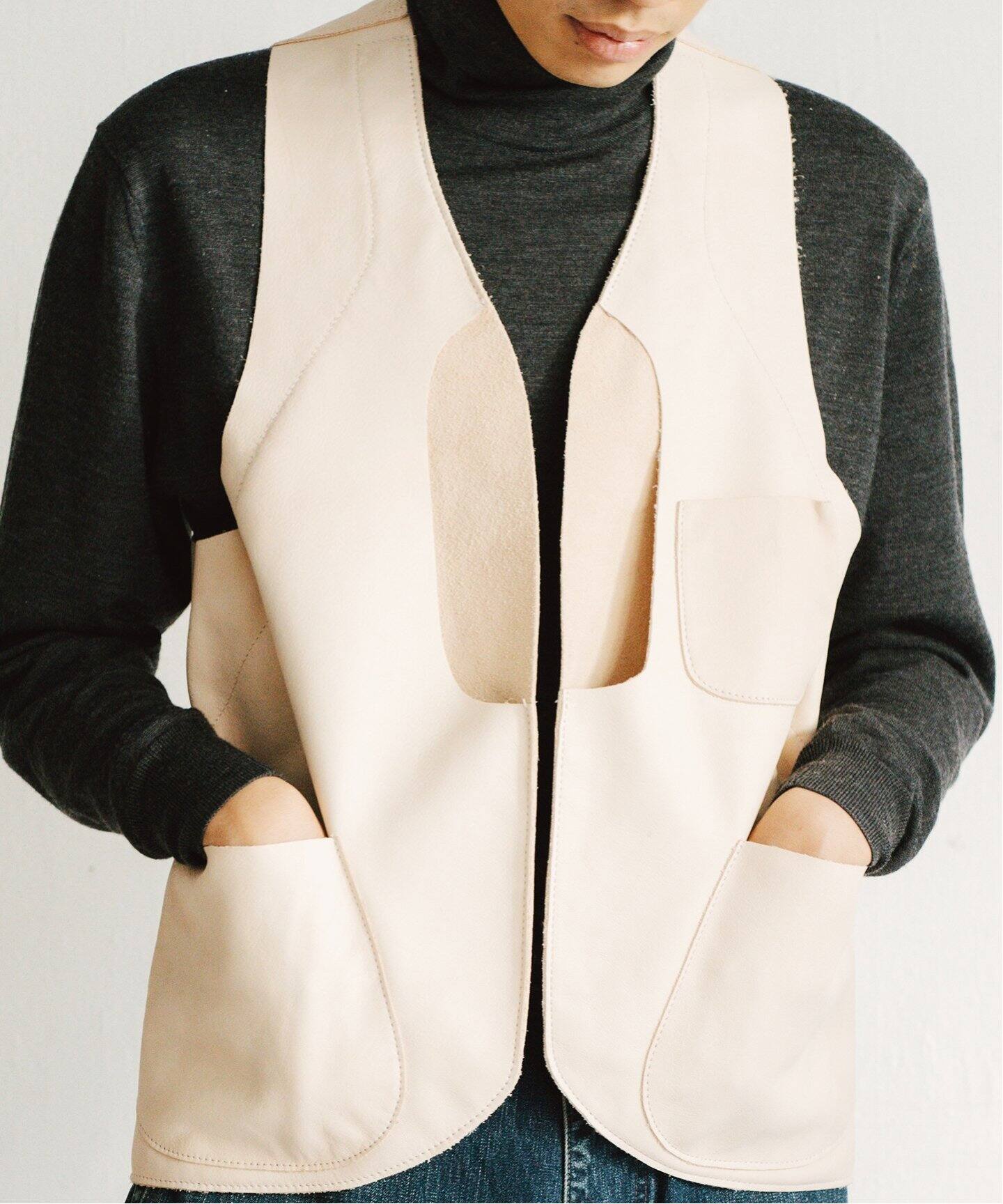 MONITALY / モニタリー】Leather Hunting Vest（ベスト）｜L