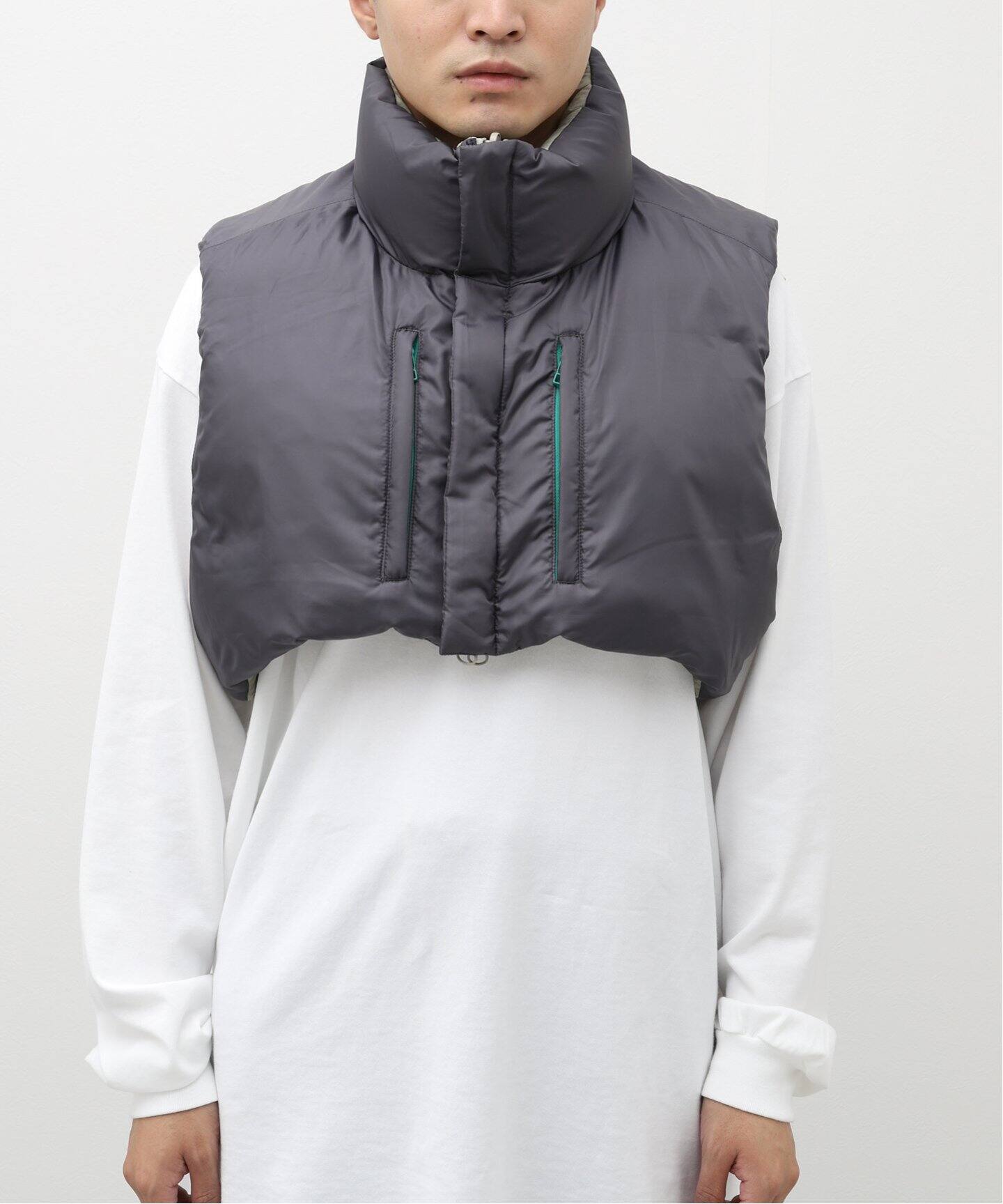 ROTOL / ロトル】REVERSIBLE SUPER SHORT DOWN VEST（ベスト）｜L 
