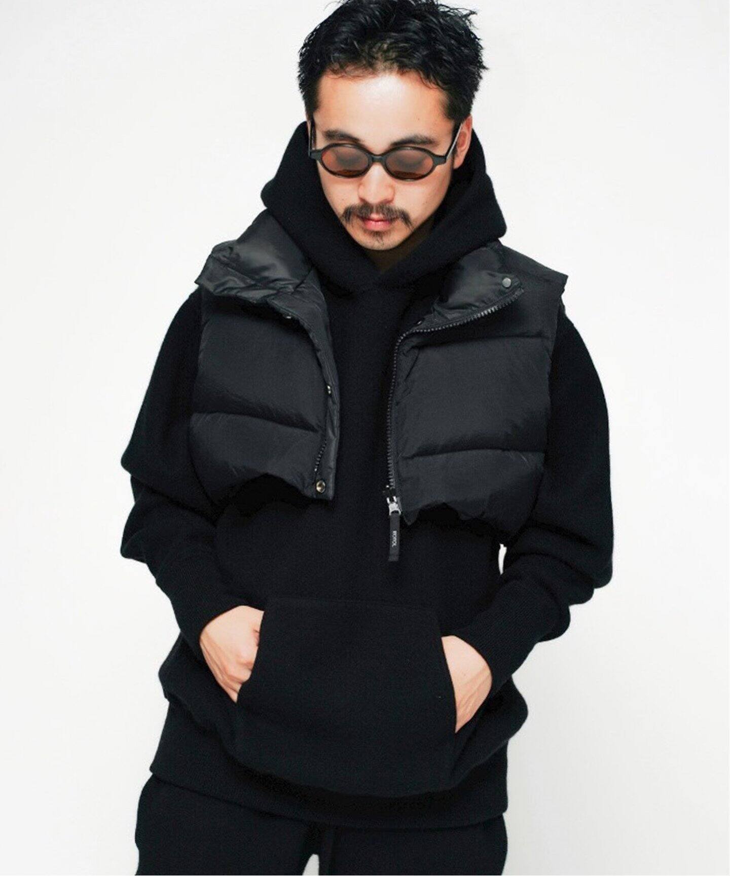 ROTOL / ロトル】REVERSIBLE SUPER SHORT DOWN VEST（ベスト）｜L 