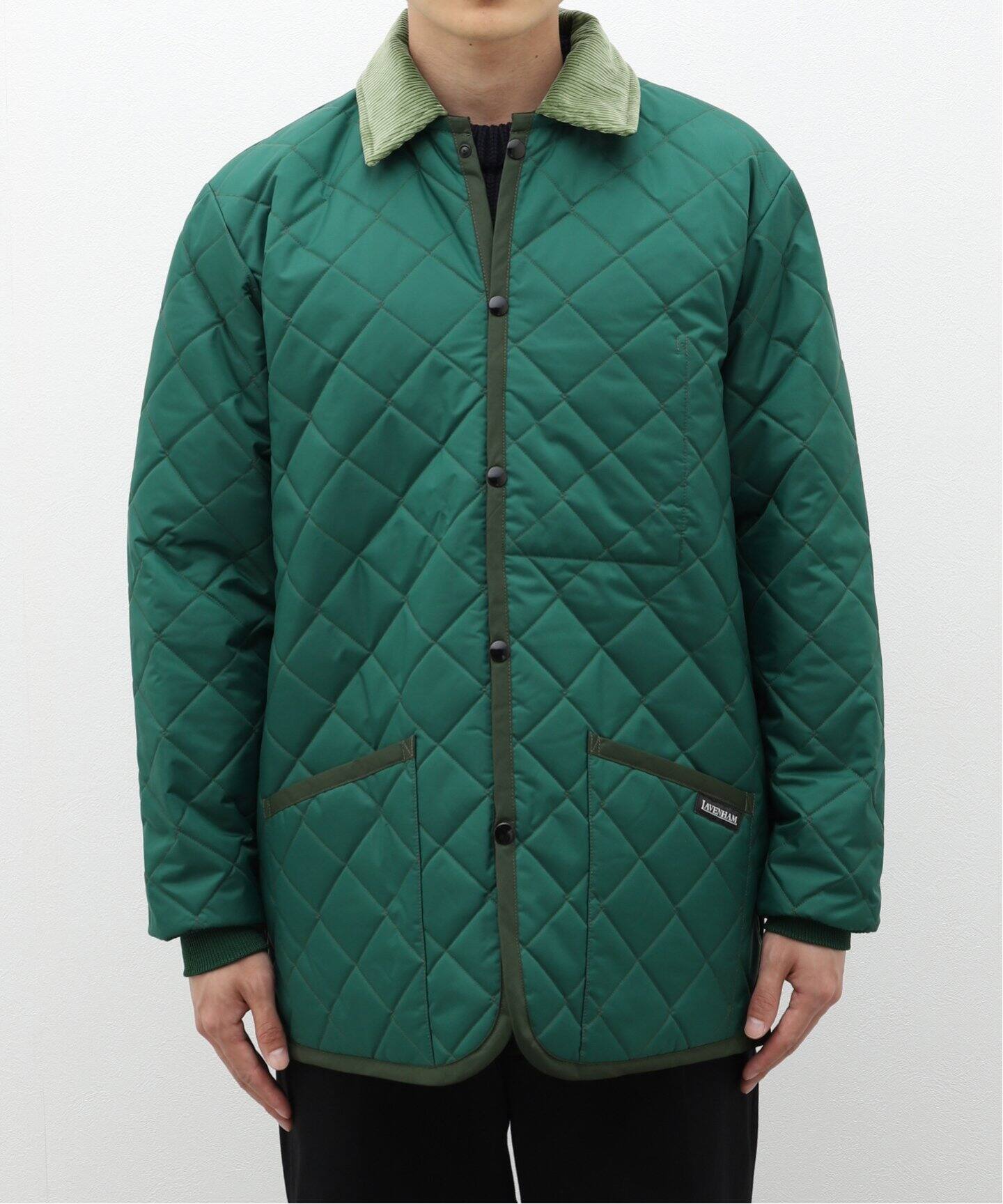 LAVENHAM キルティングジャケット フード付き 緑 つながれ