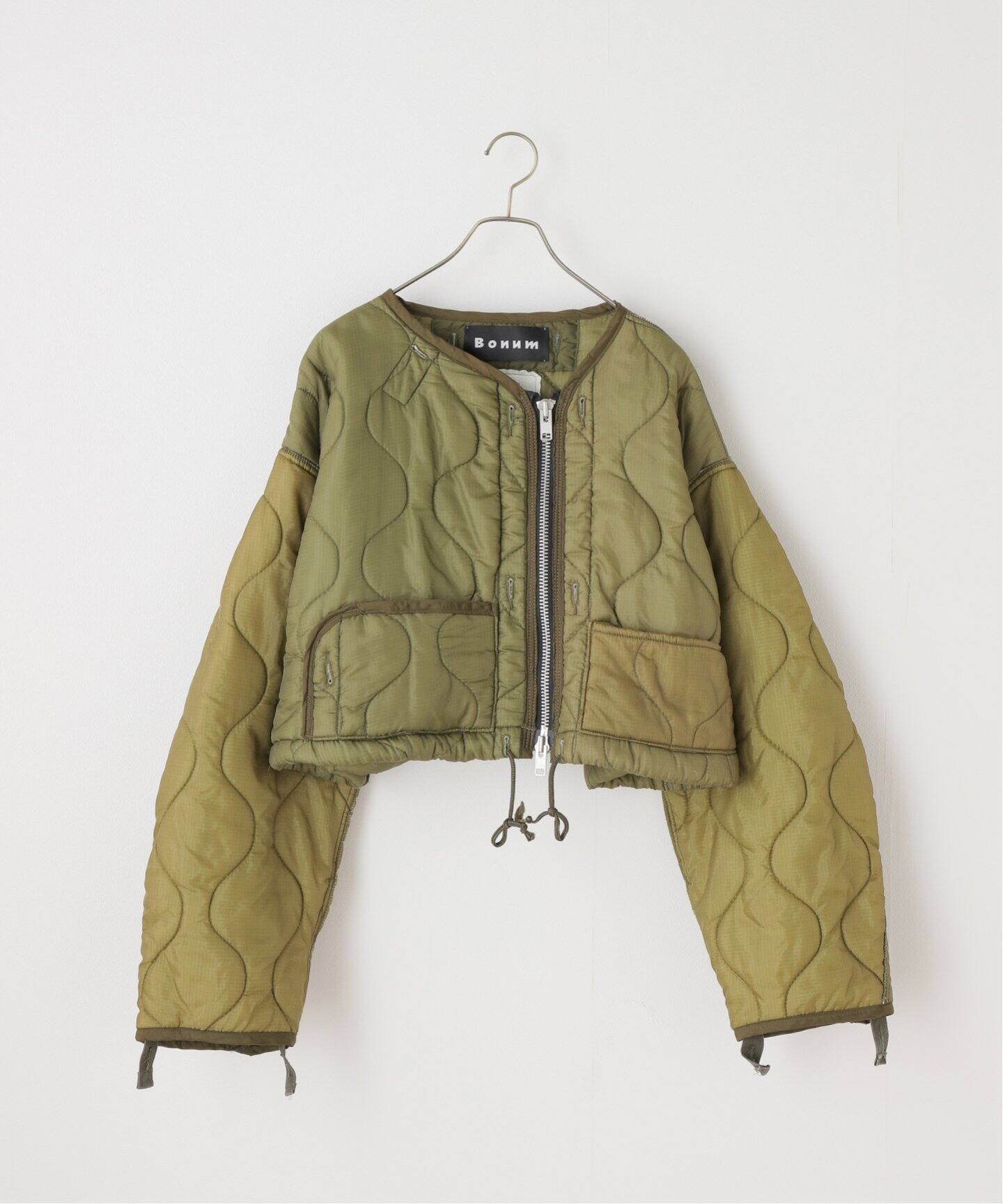 ミリタリーキルティングショートジャケット（中綿・キルティング  