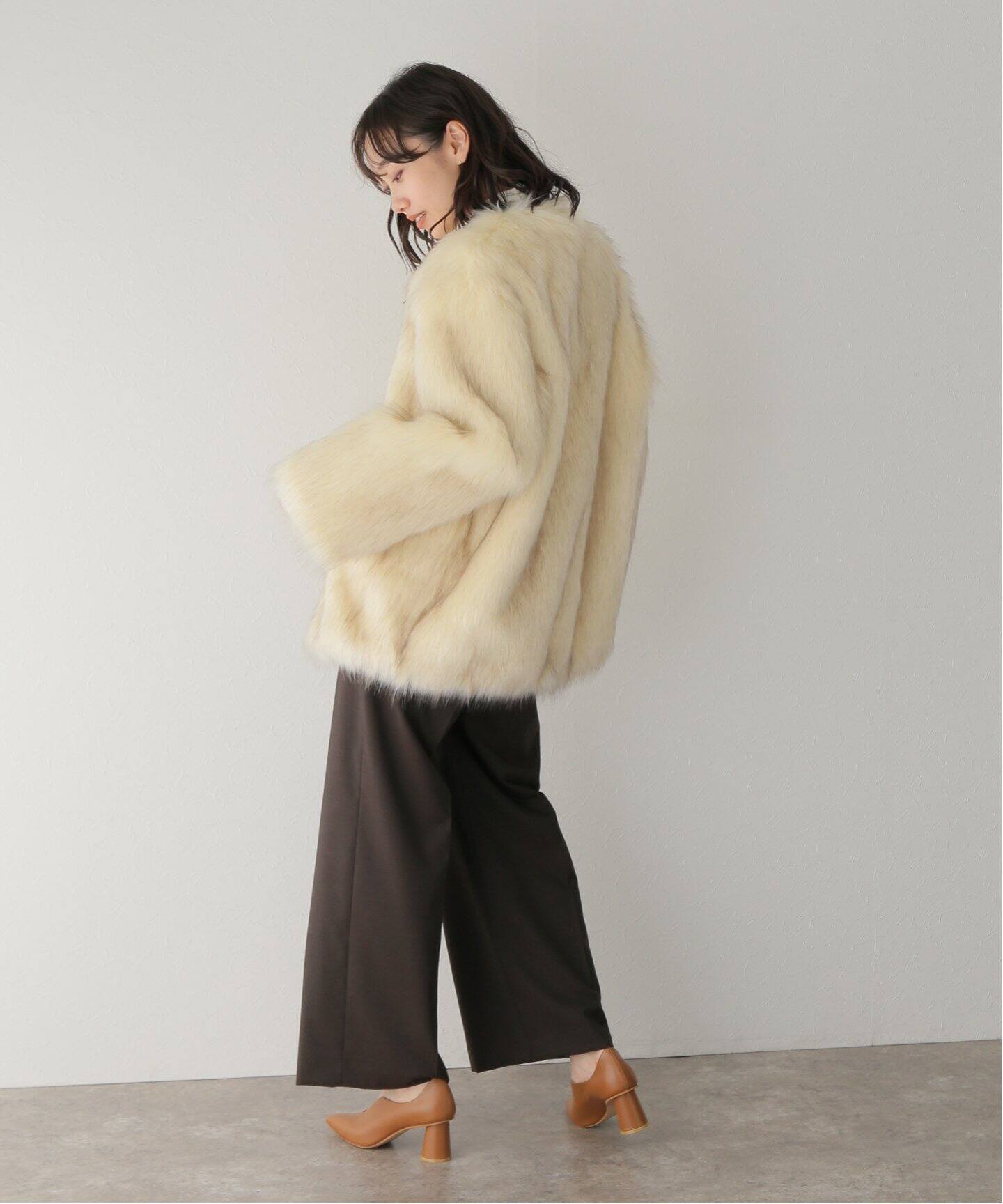 CLANE / クラネ】NO COLLAR VOLUME ECO FUR（ムートンコート）｜BOICE 