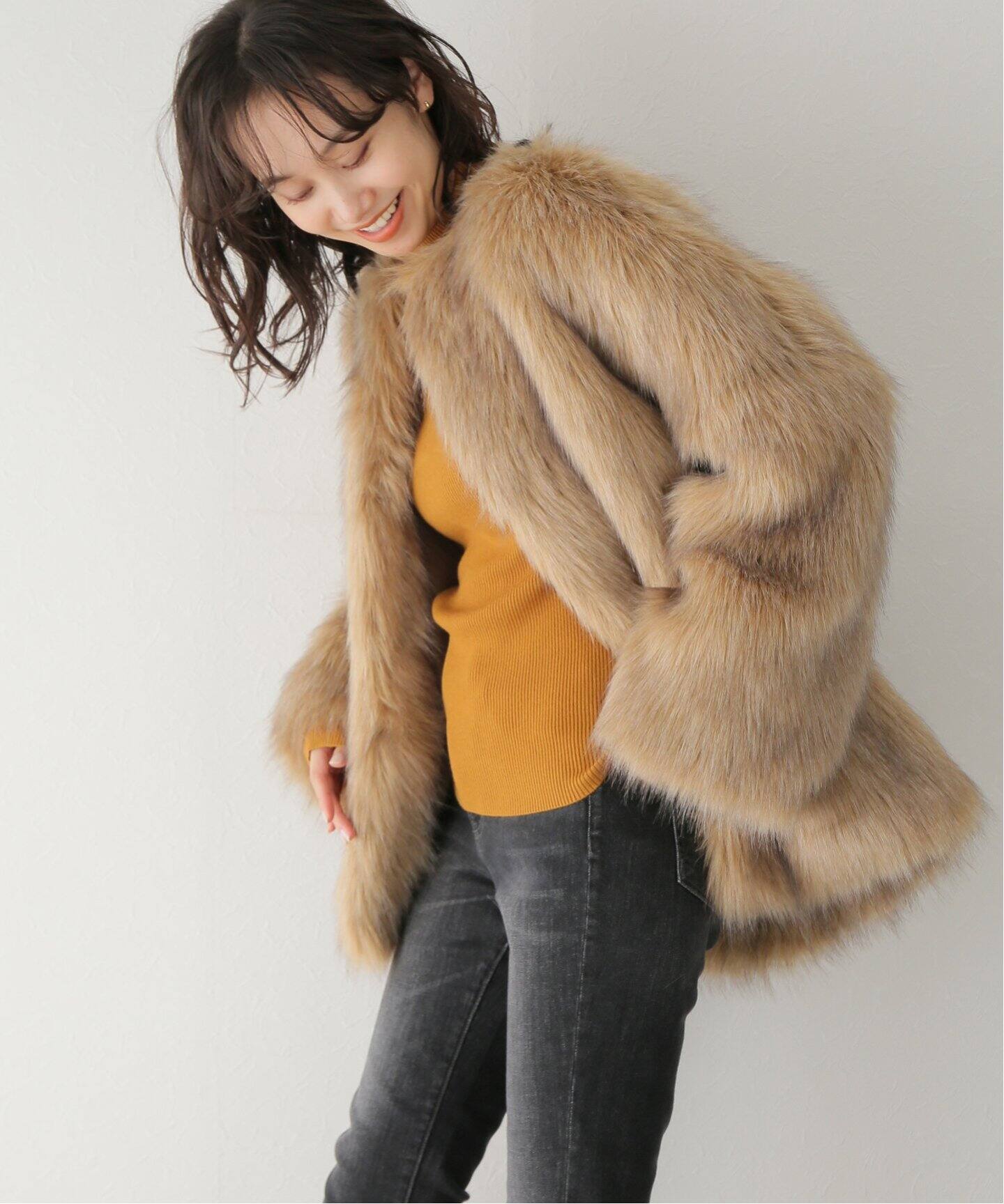 CLANE / クラネ】NO COLLAR VOLUME ECO FUR（ムートンコート）｜BOICE  