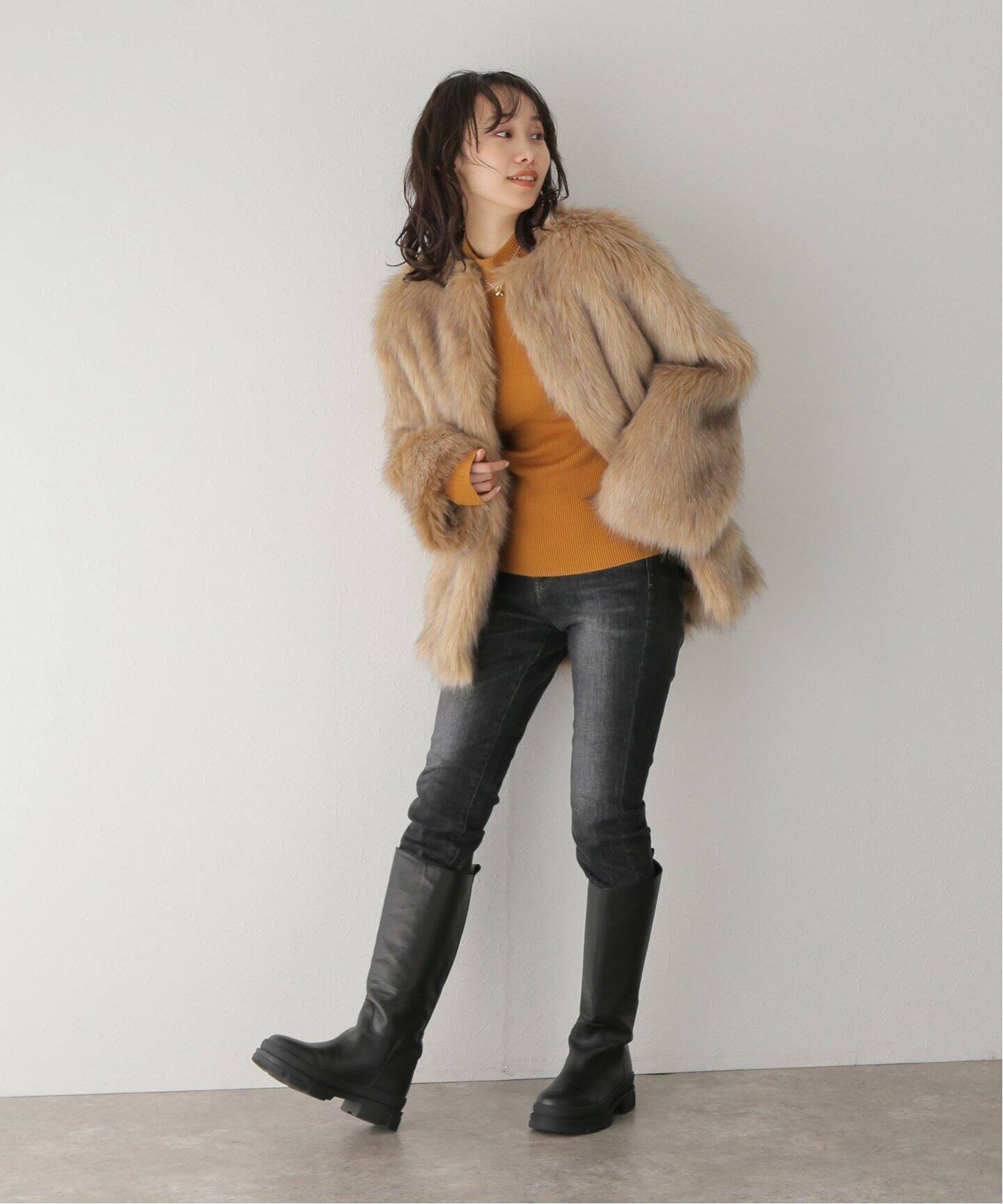 CLANE / クラネ】NO COLLAR VOLUME ECO FUR（ムートンコート）｜BOICE  
