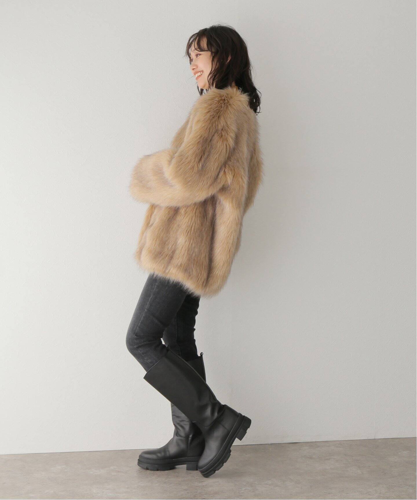 CLANE / クラネ】NO COLLAR VOLUME ECO FUR（ムートンコート）｜BOICE 