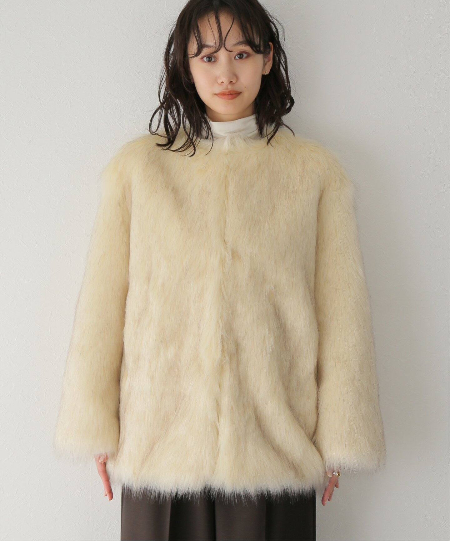 CLANE / クラネ】NO COLLAR VOLUME ECO FUR（ムートンコート）｜BOICE  