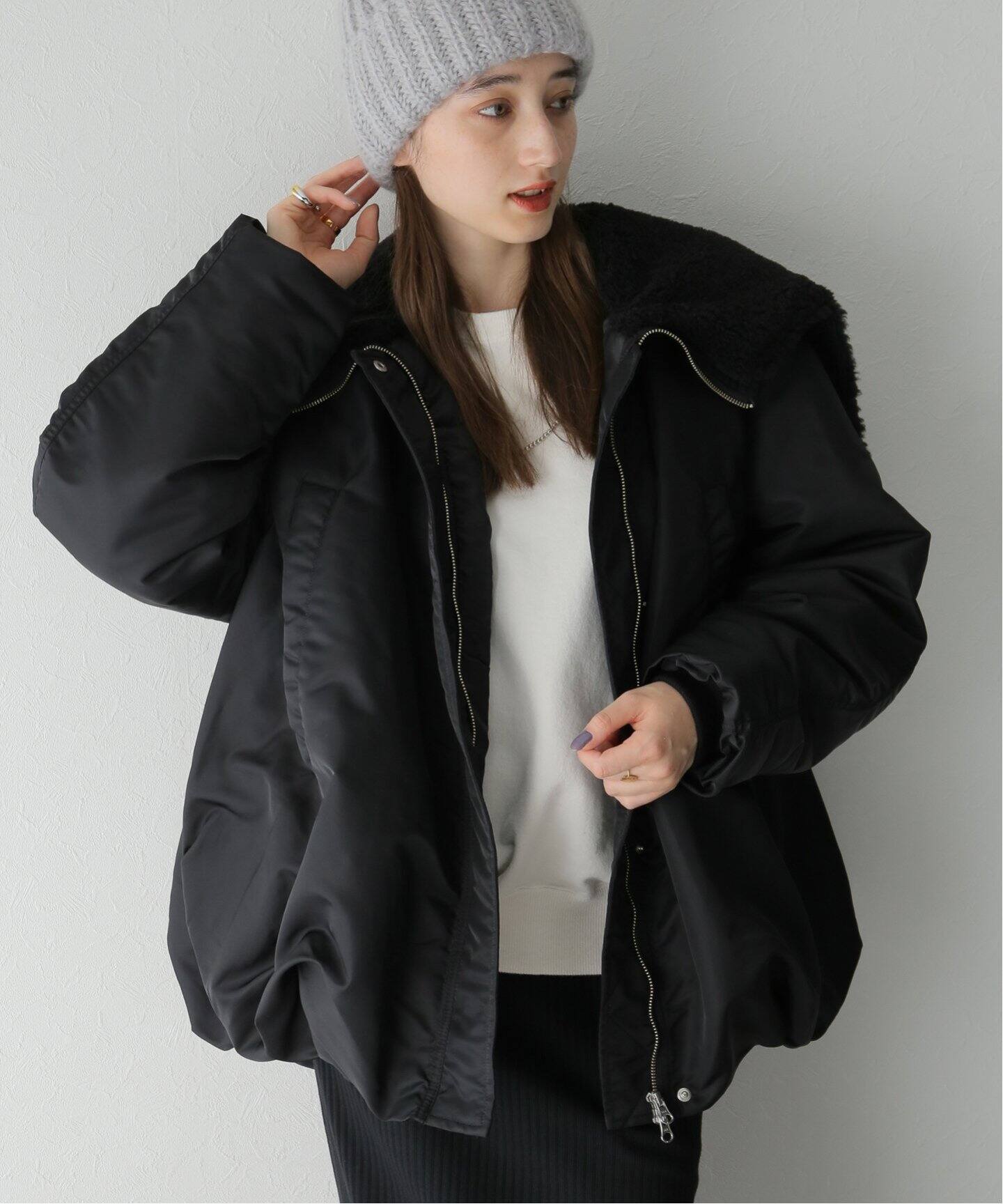 CLANE / クラネ】BALLOON DESIGN HOODED N3B（中綿・キルティング  