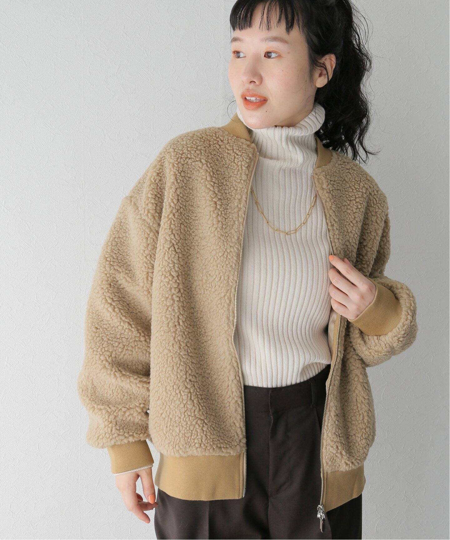 ADAWAS / アダワス】FAKE MOUTON BOMBER JACKET（ボア・フリース 