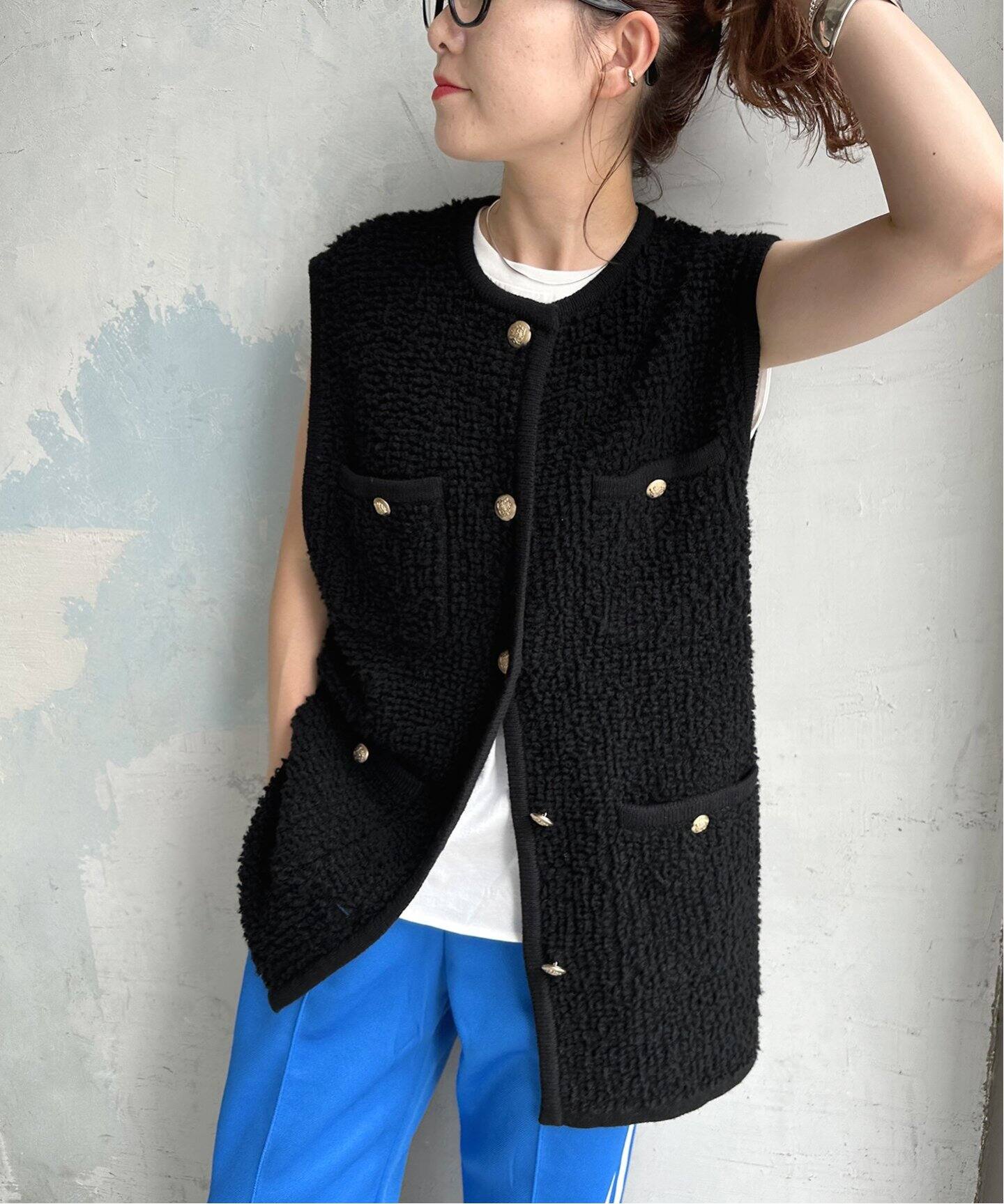 トレンドのベスト！Spick and Span ループオーバーニットベスト（田中  