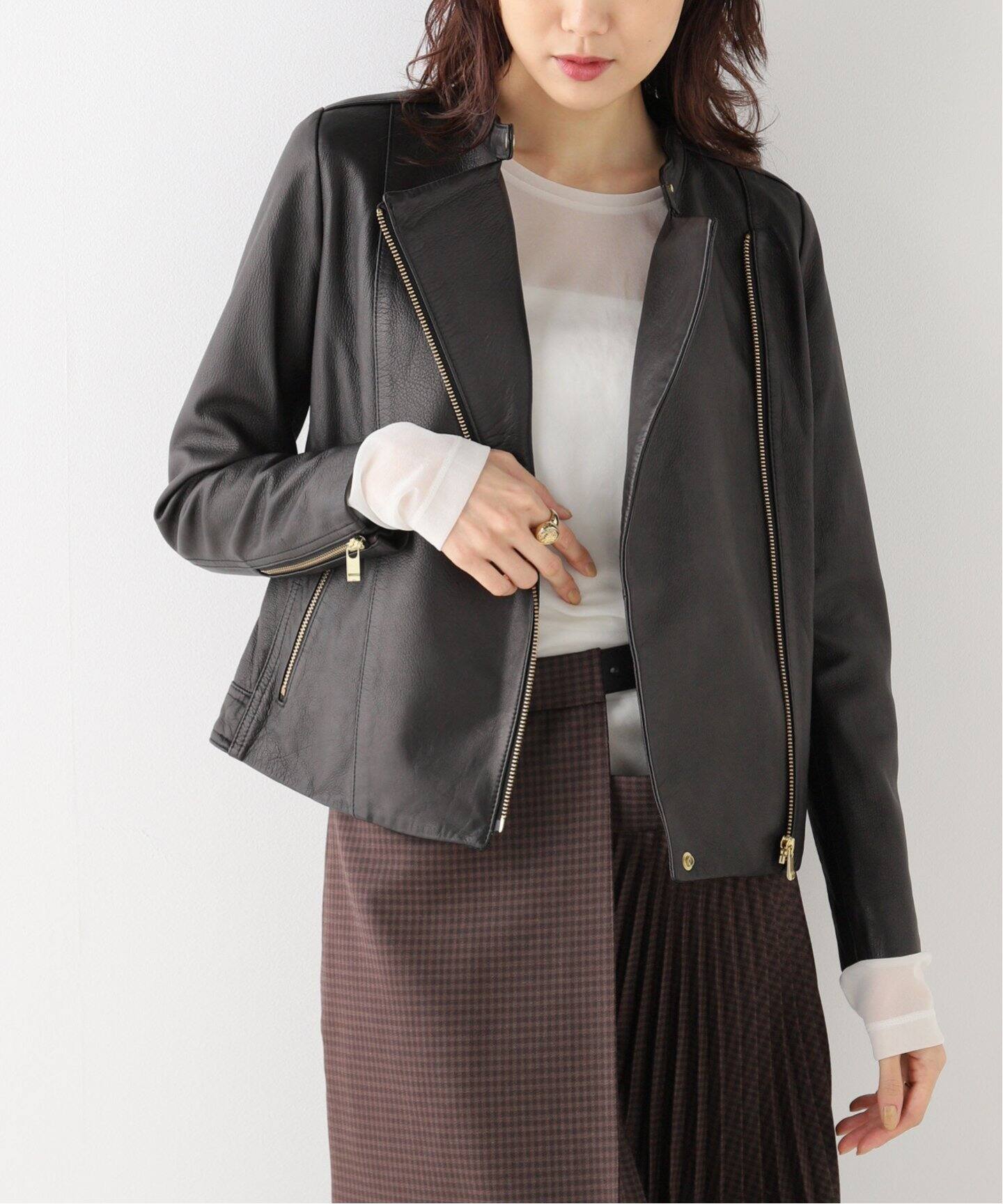 希少 お値下げ 極美品♠️ラムレザー ライダーブルゾン L 香ばしく
