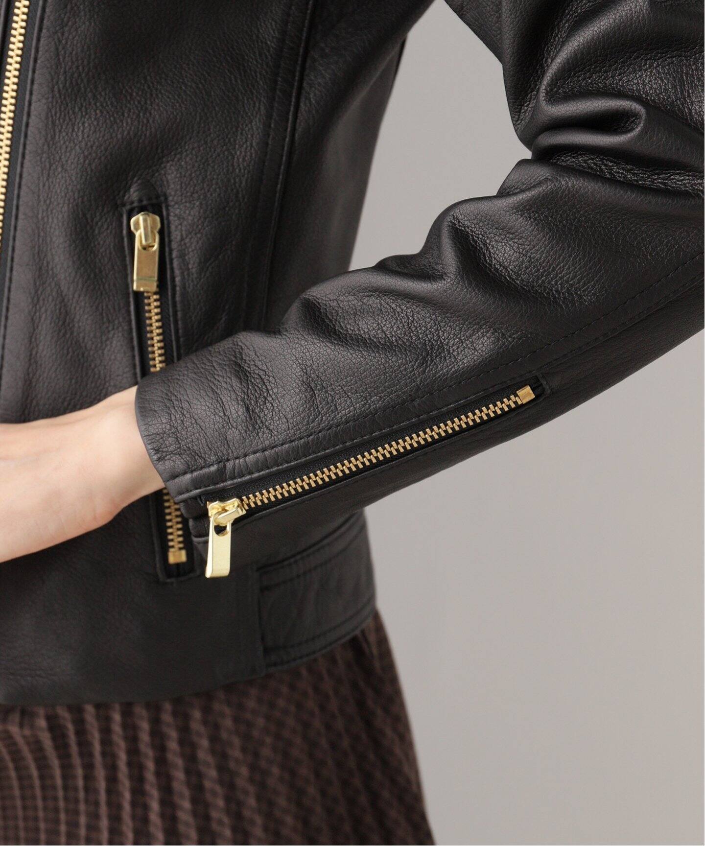 追加》ソフトラムレザーライダースブルゾン8（レザージャケット  